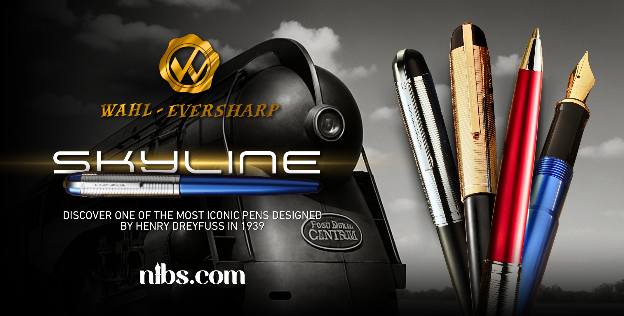 Load video: Wahl-Eversharp Skyline Aviator Black - Fountain Pen