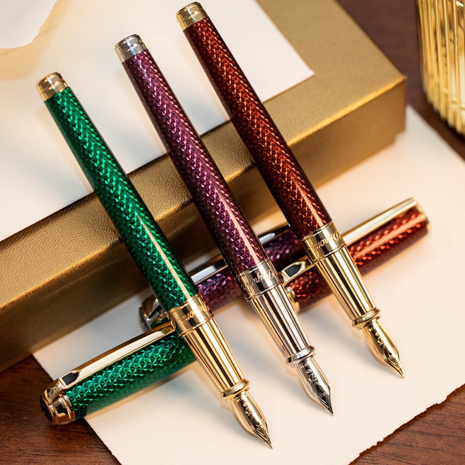 S.T. Dupont Line D Large Firehead Guilloché Amethyst
