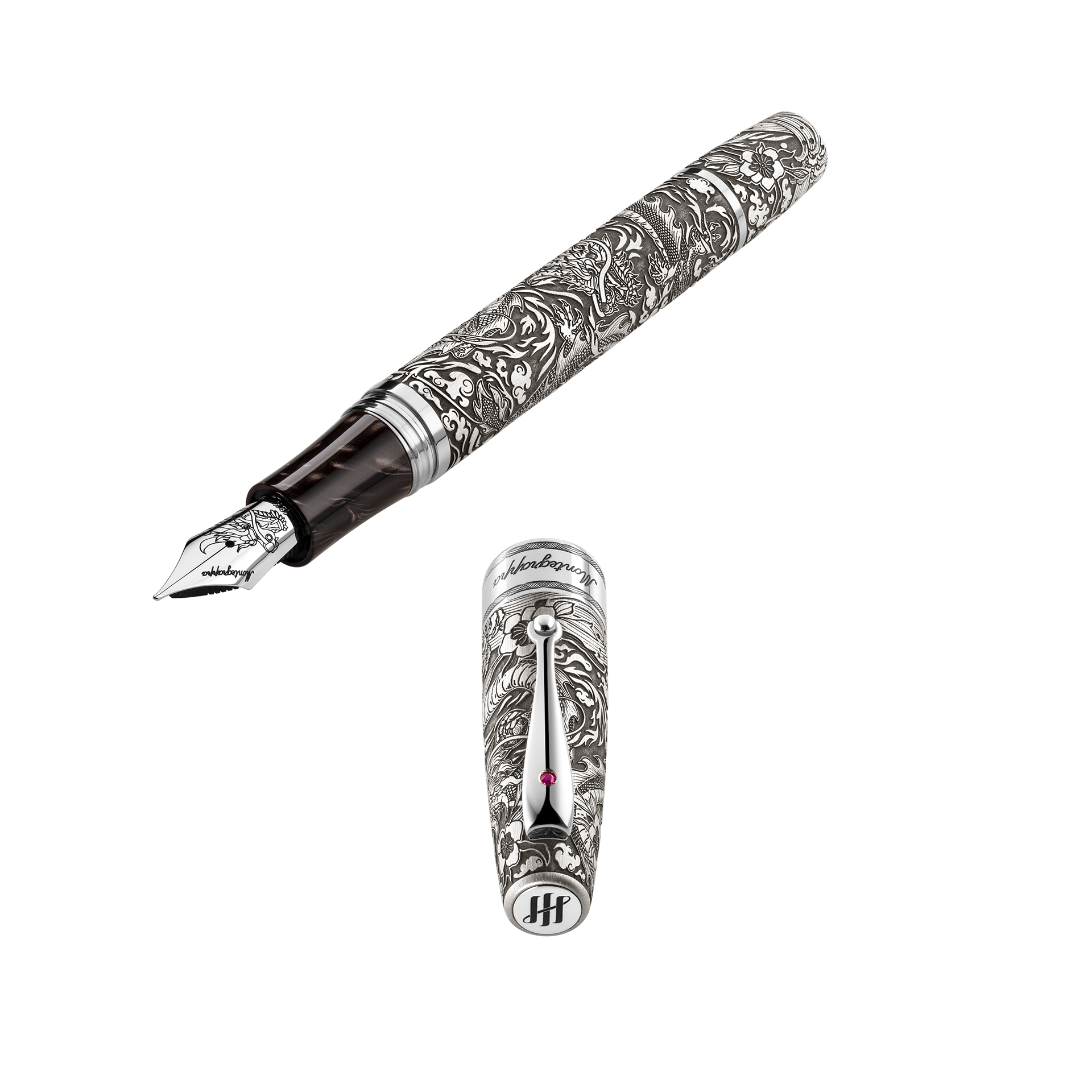 Montegrappa Imperial Year Of The Dragon Silver Limited Edition - Fountain Pen