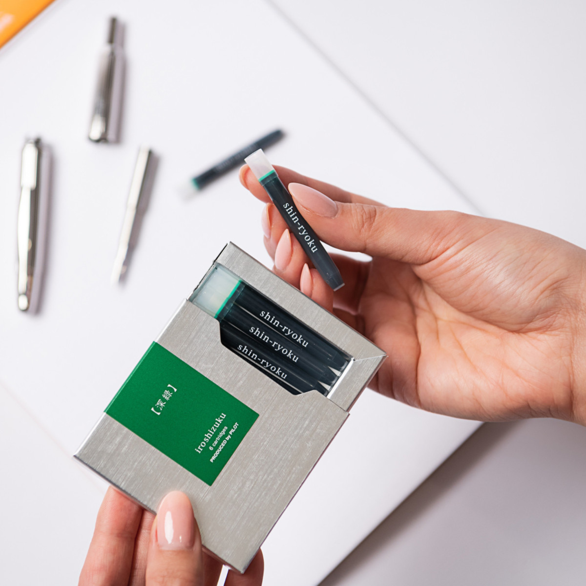Pilot Iroshizuku Ink Cartridges - Shin-ryoku (Forest Green) Pack of 6