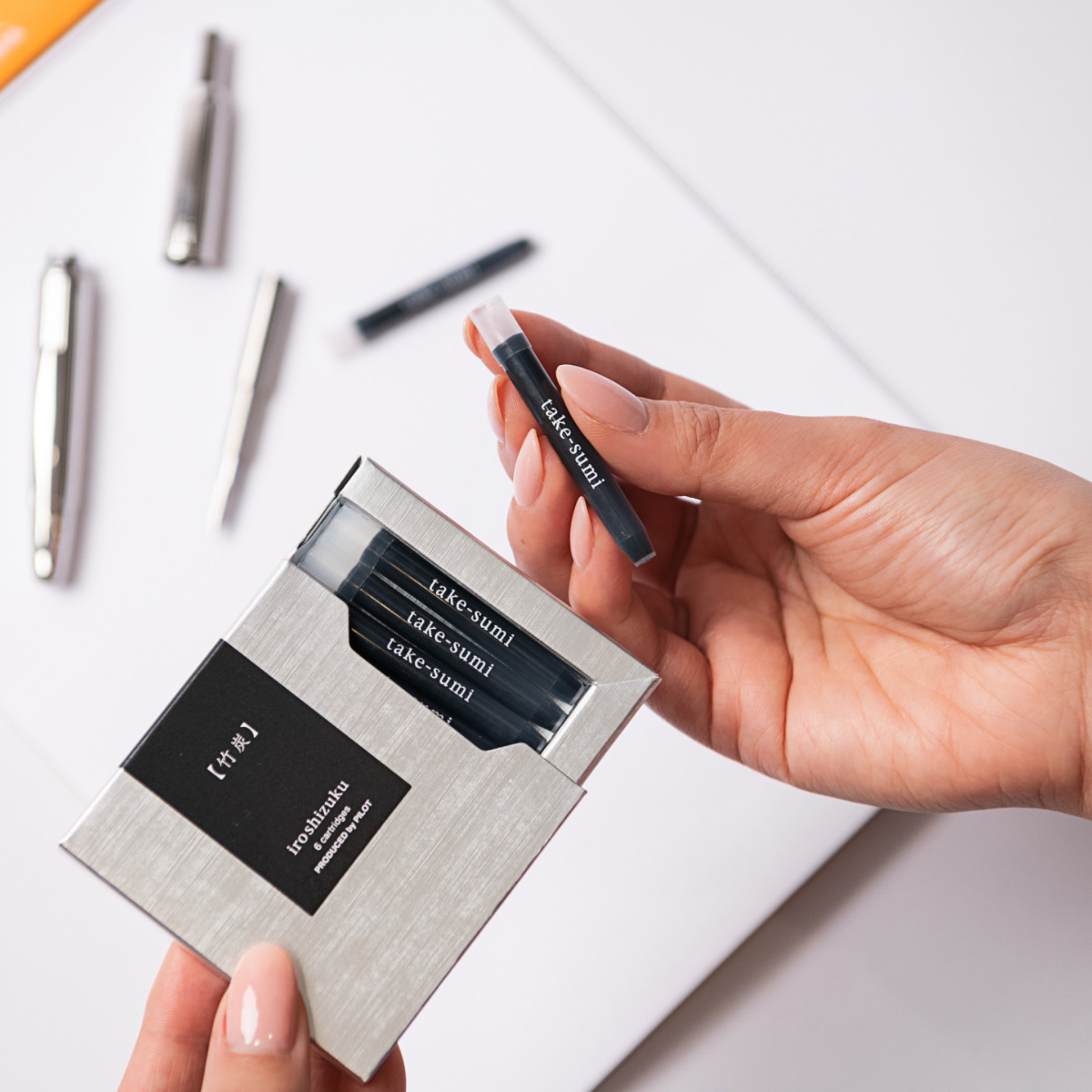 Pilot Iroshizuku Ink Cartridges - Take-sumi (Bamboo Coal Black) Pack of 6