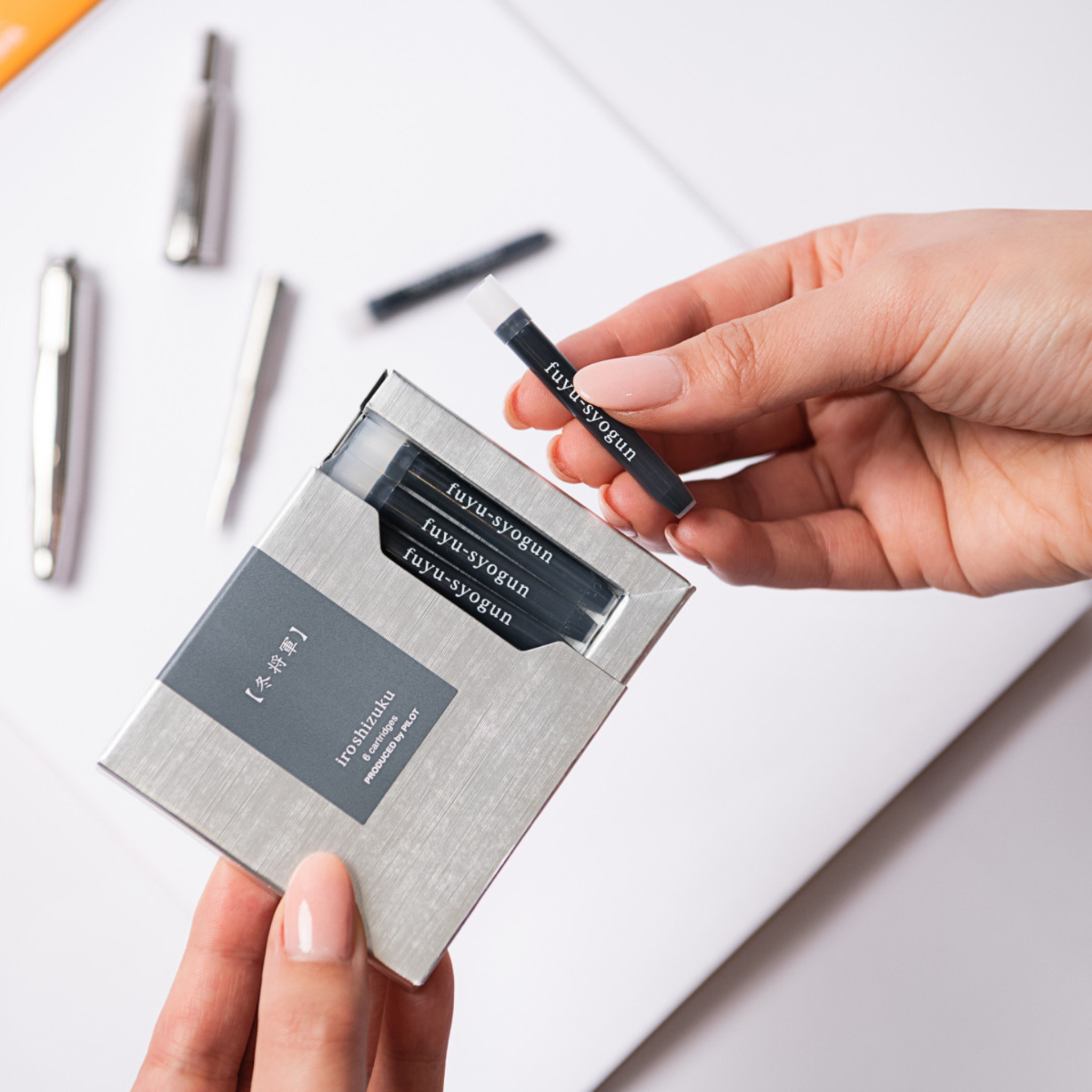 Pilot Iroshizuku Ink Cartridges - Fuyu-syogun (Rigor of Winter Grey) Pack of 6