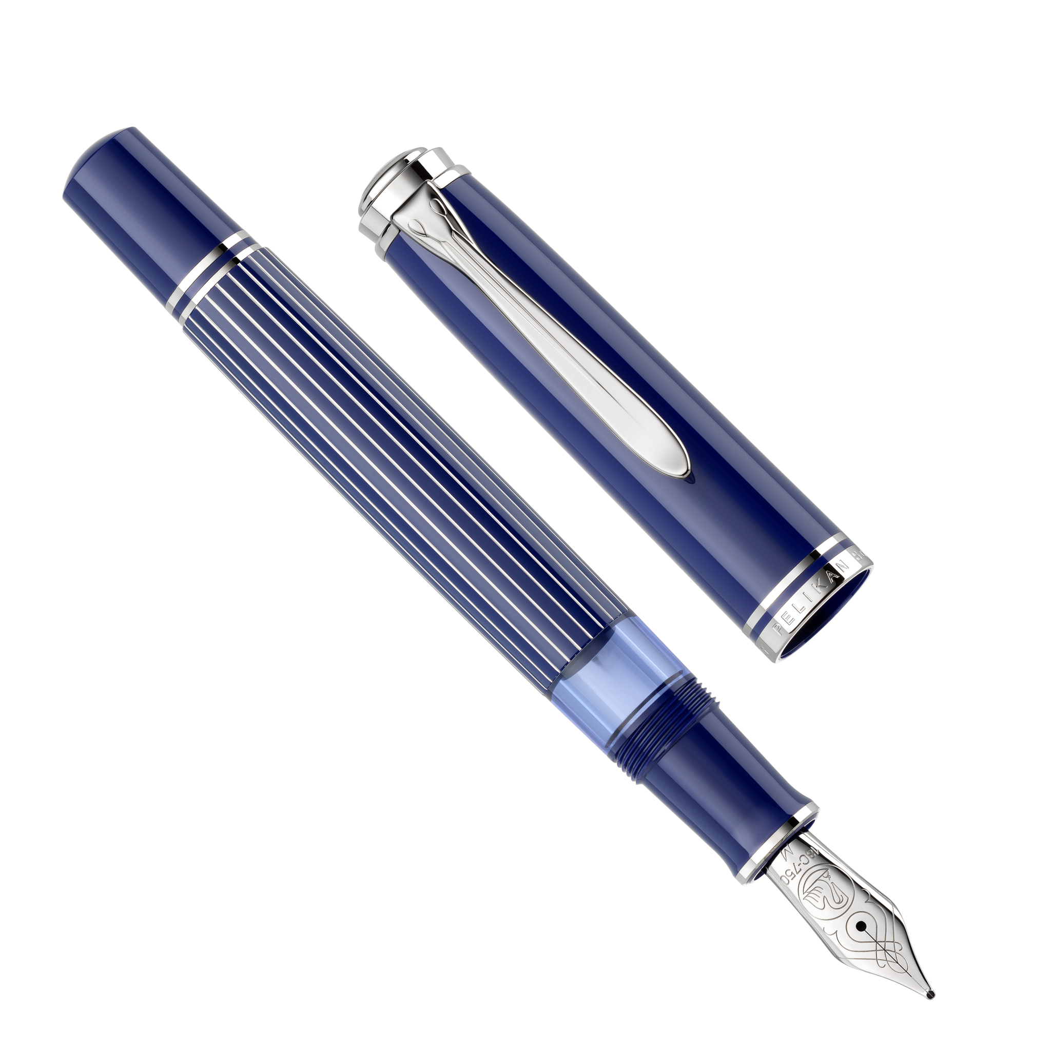 Pelikan Souveran M805 Metal Striped Blue Fountain Pen