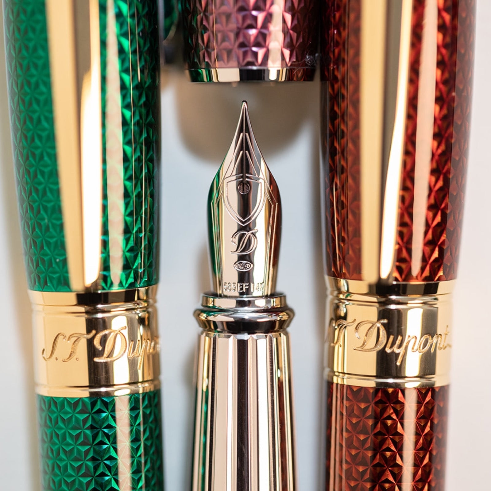 S.T. Dupont Line D Large Firehead Guilloché Amethyst
