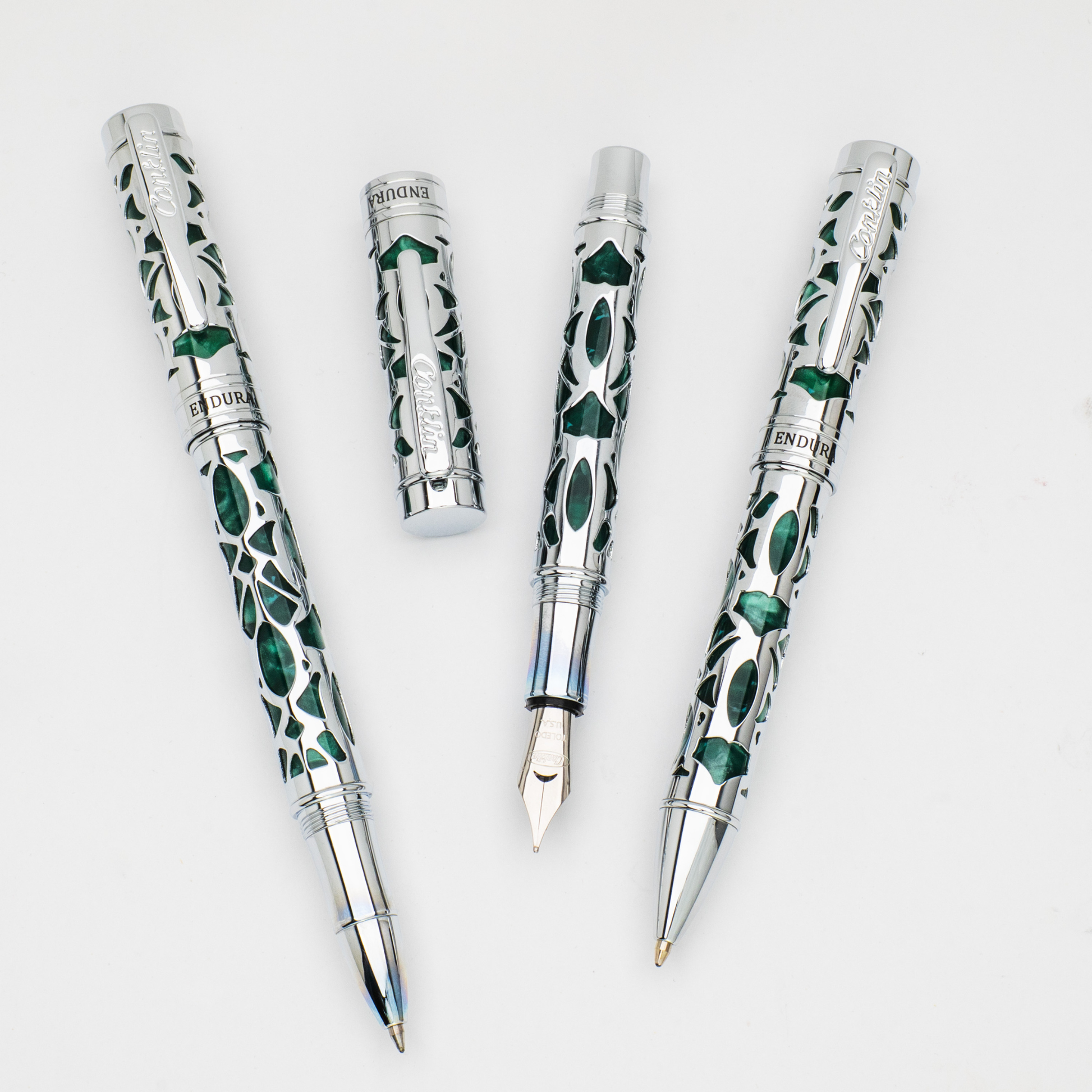 Conklin Endura Deco Crest Green Fountain Pen Collection