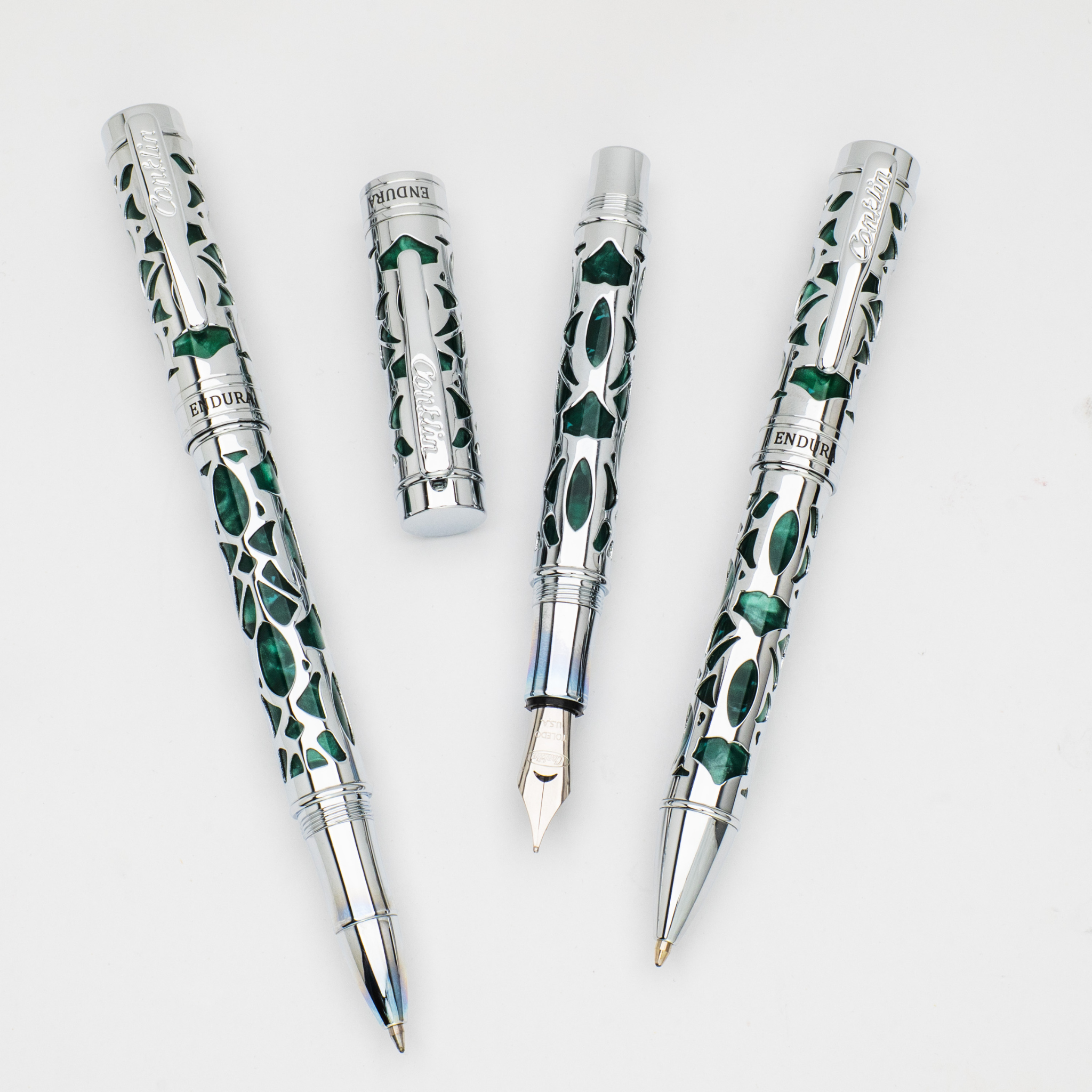 Conklin Endura Deco Crest Green Fountain Pen Collection