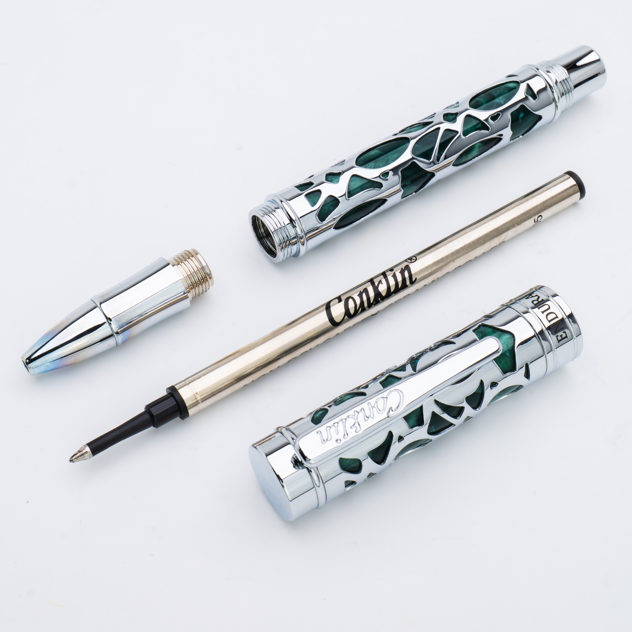 Conklin Endura Deco Crest Green Rollerball Pen Collection
