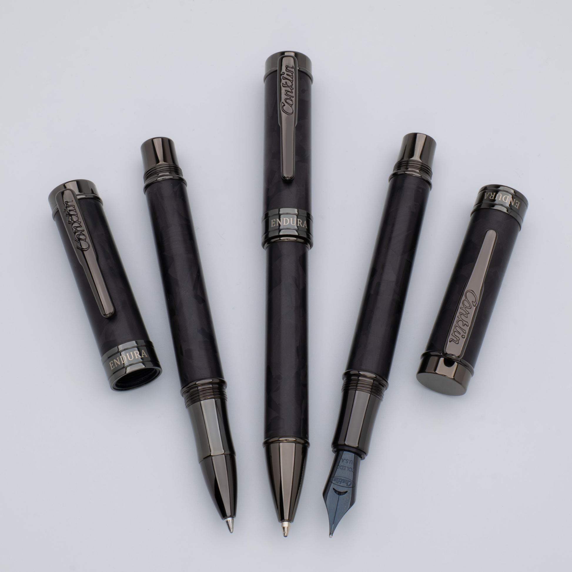Conklin Endura Forged Carbon Fountain Pen Collection