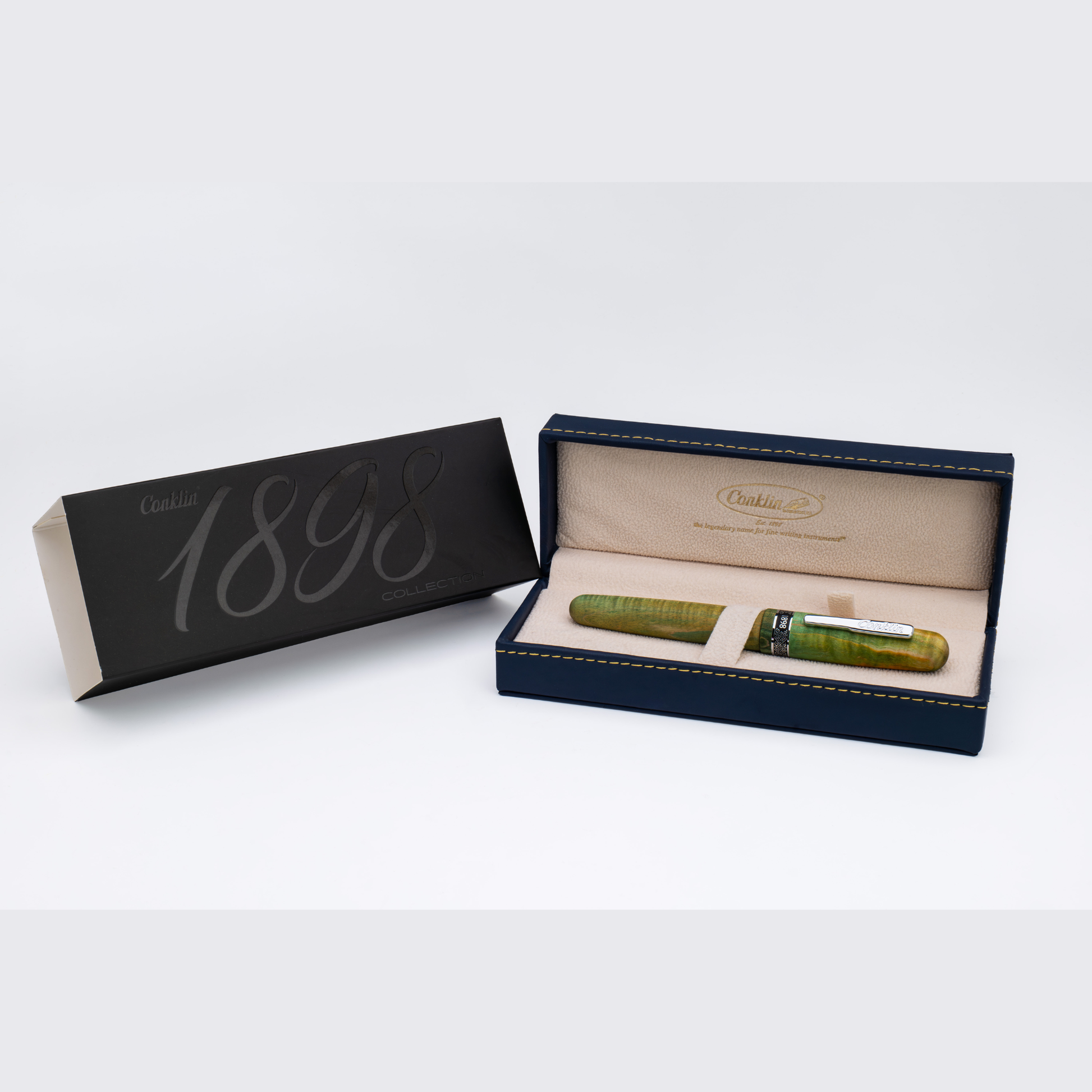 Conklin 1898 Stabilized Wood Matte Green Fountain Pen Collection