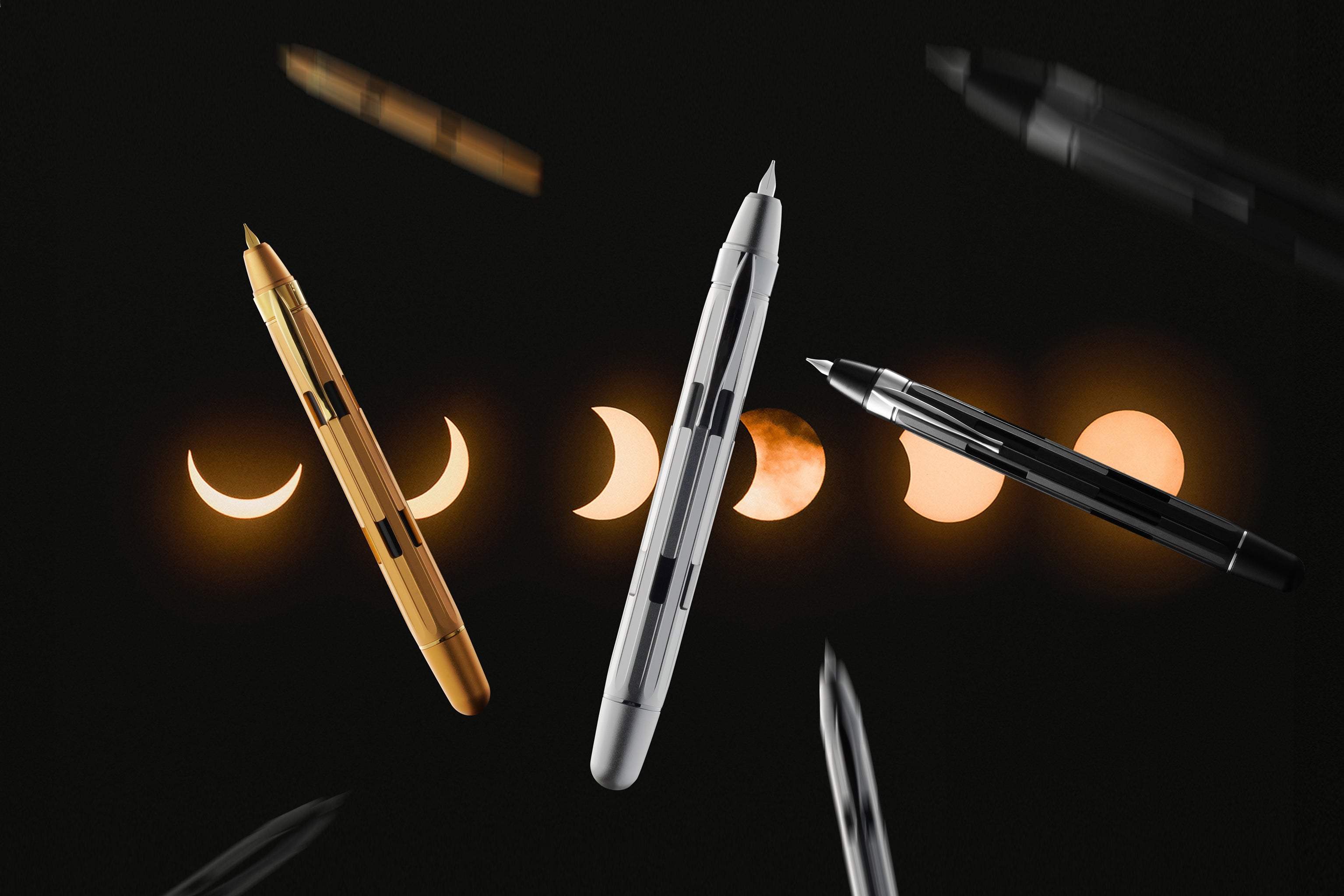 Nahvalur Eclipse Black Silver - Fountain Pen