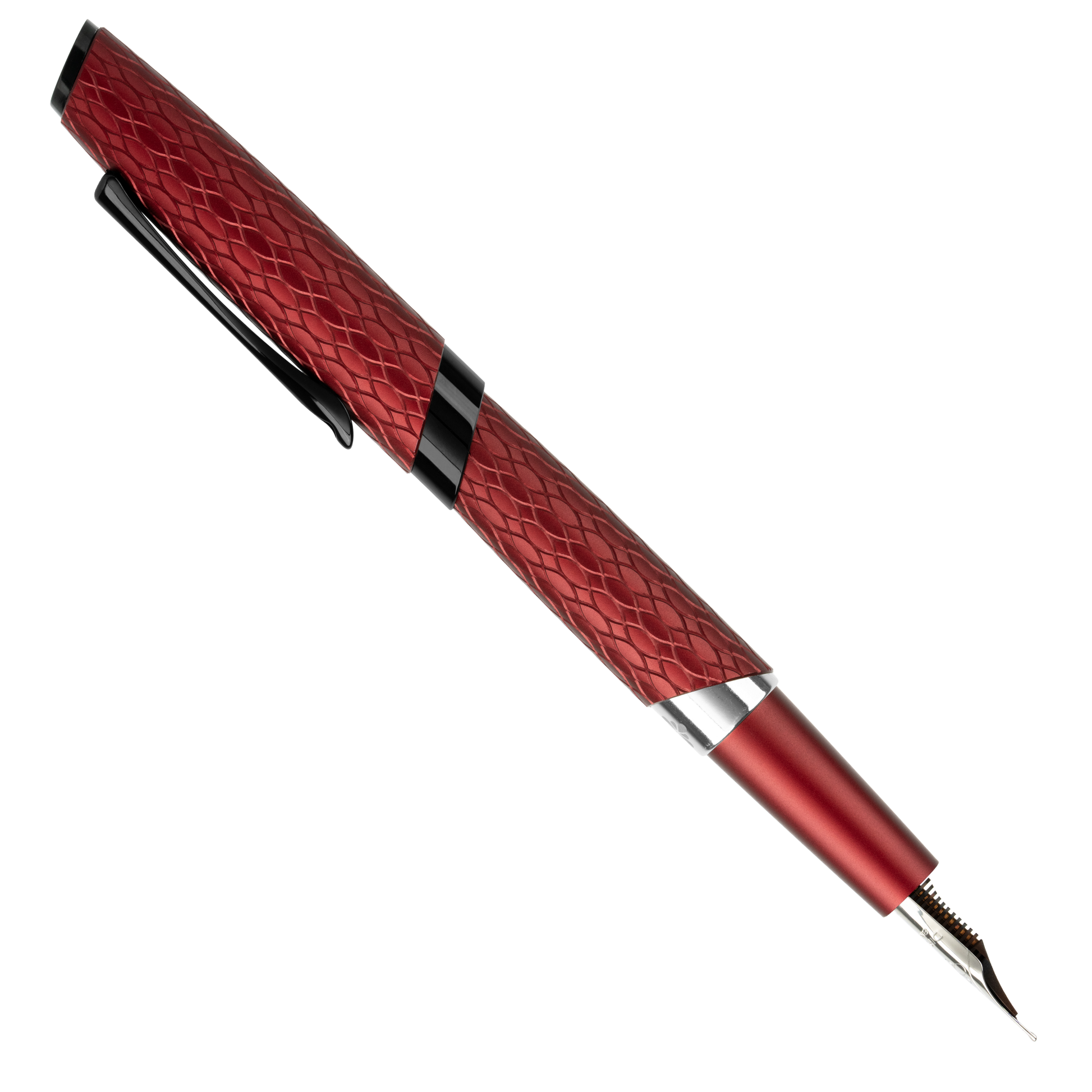 Diplomat Cobra Burgundy Red Guilloche Fountain Pen Collection