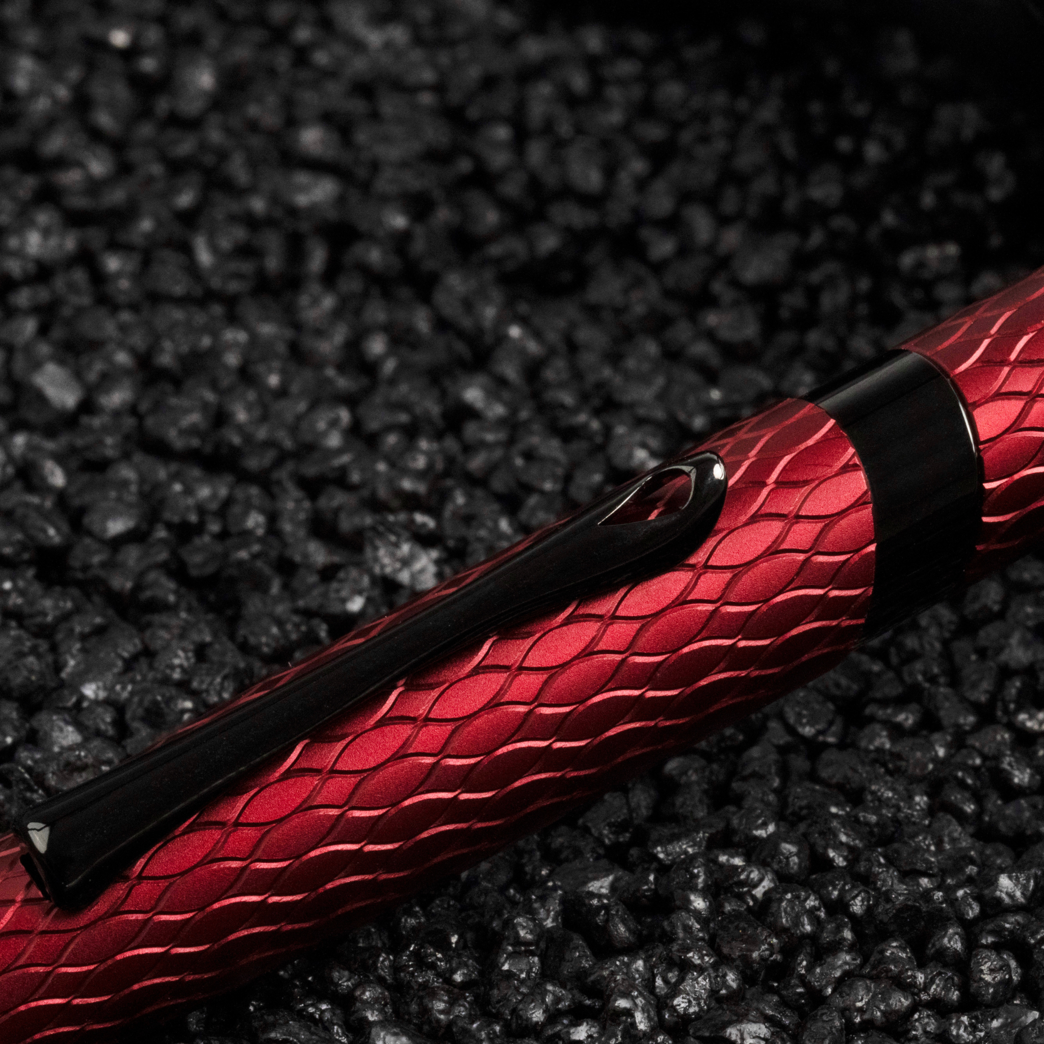 Diplomat Cobra Burgundy Red Guilloche Fountain Pen Collection