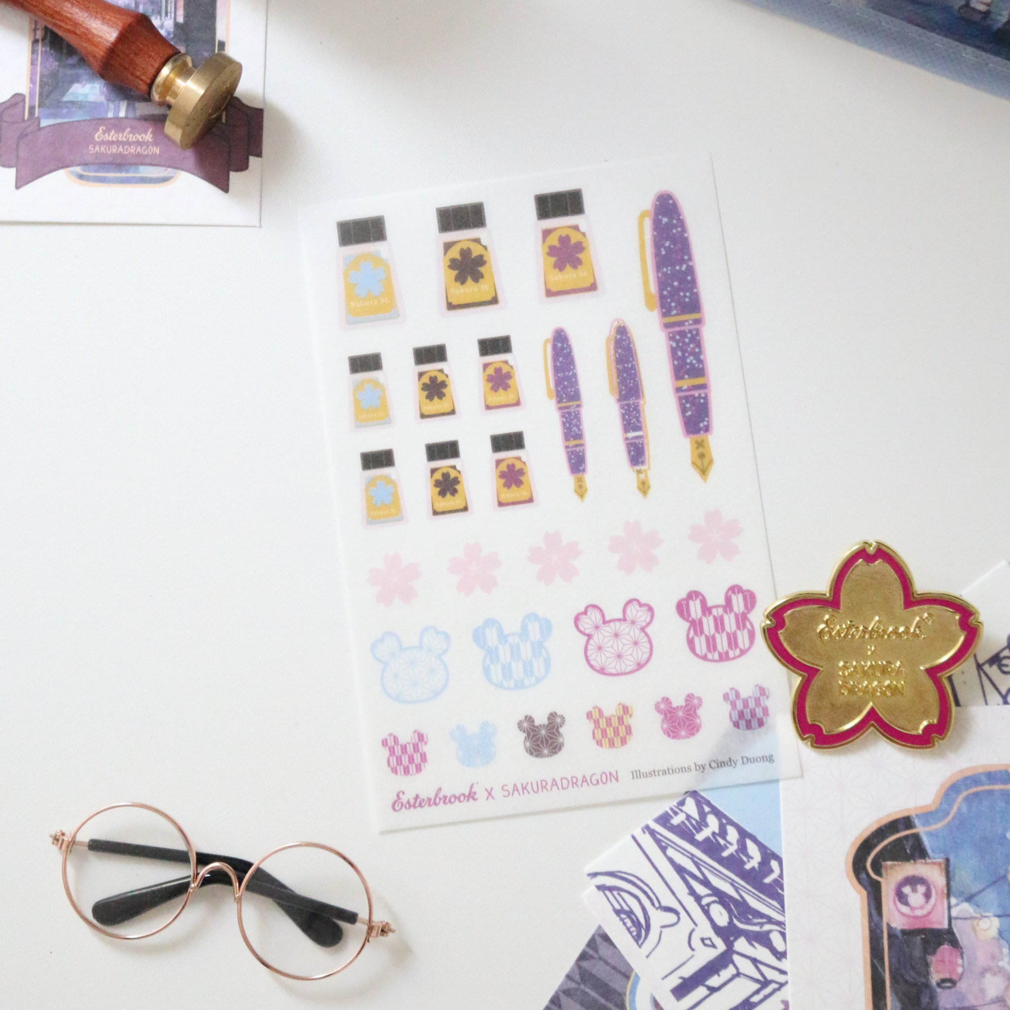 Esterbrook Sakura Street Sticker Sheet collection