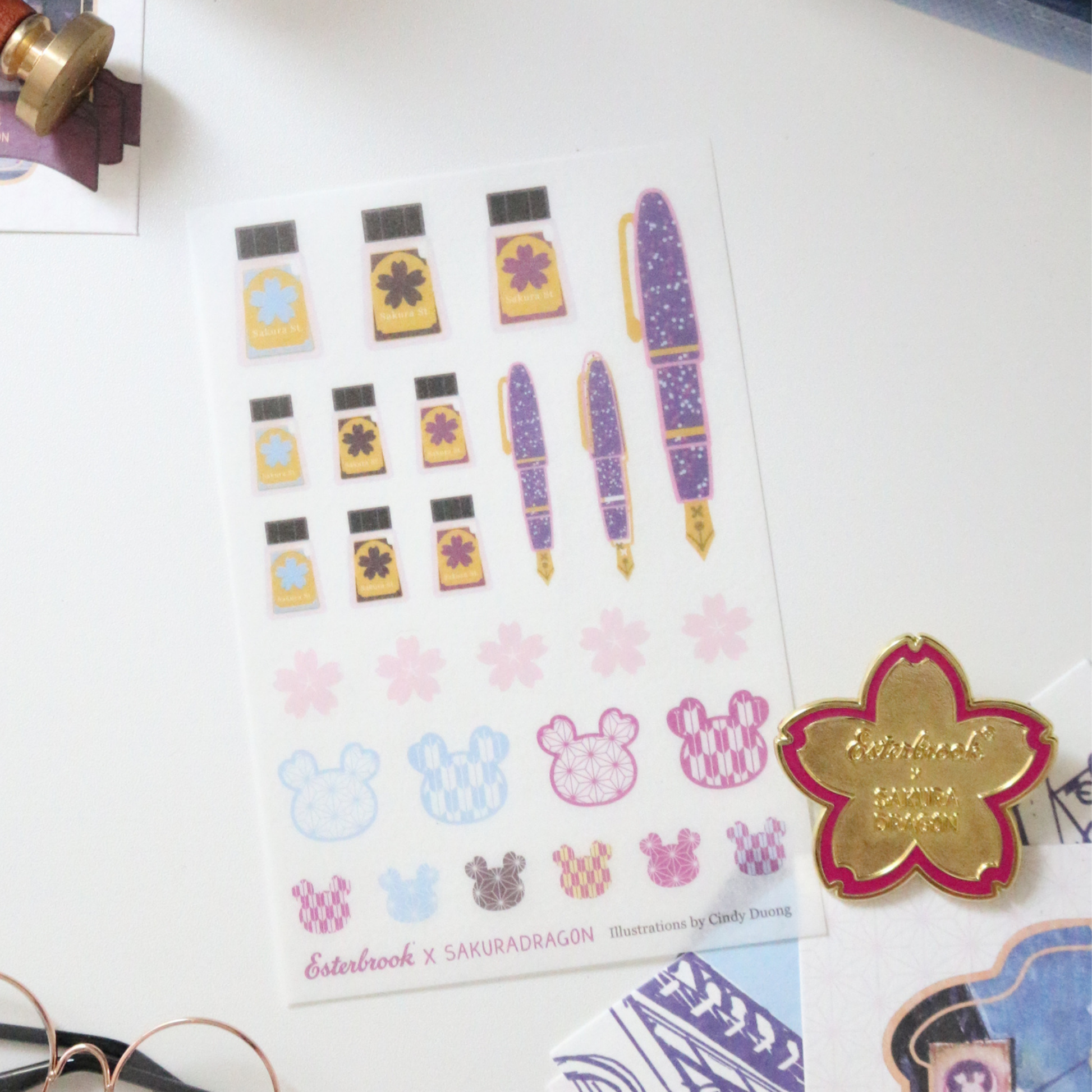 Esterbrook Sakura Street Sticker Sheet collection