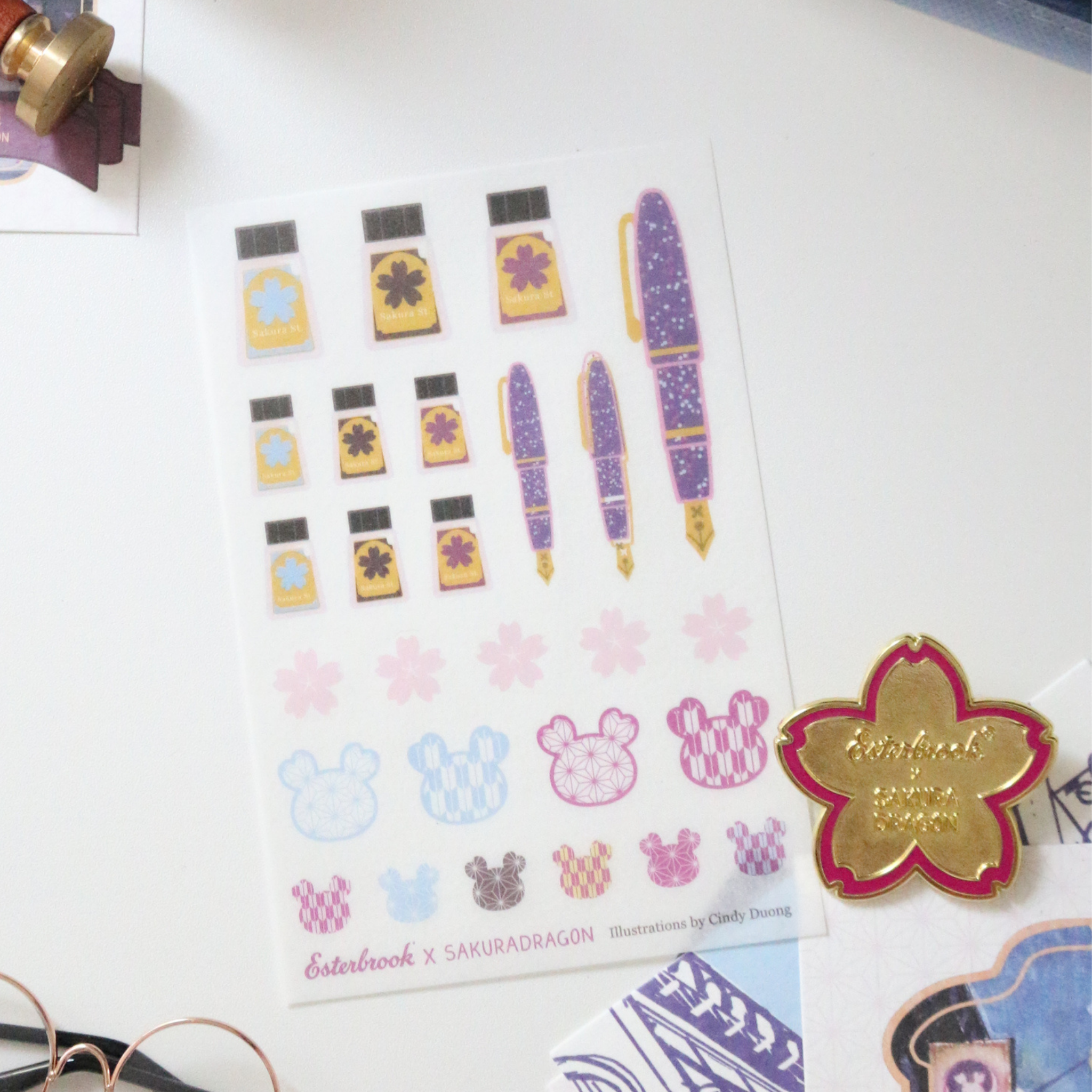 Esterbrook Sakura Street Sticker Sheet collection