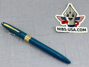 SHEAFFER Snorkel Aqua Blue White Dot Palladium Silver Nib - Fountain Pen  *New Old Stock!*