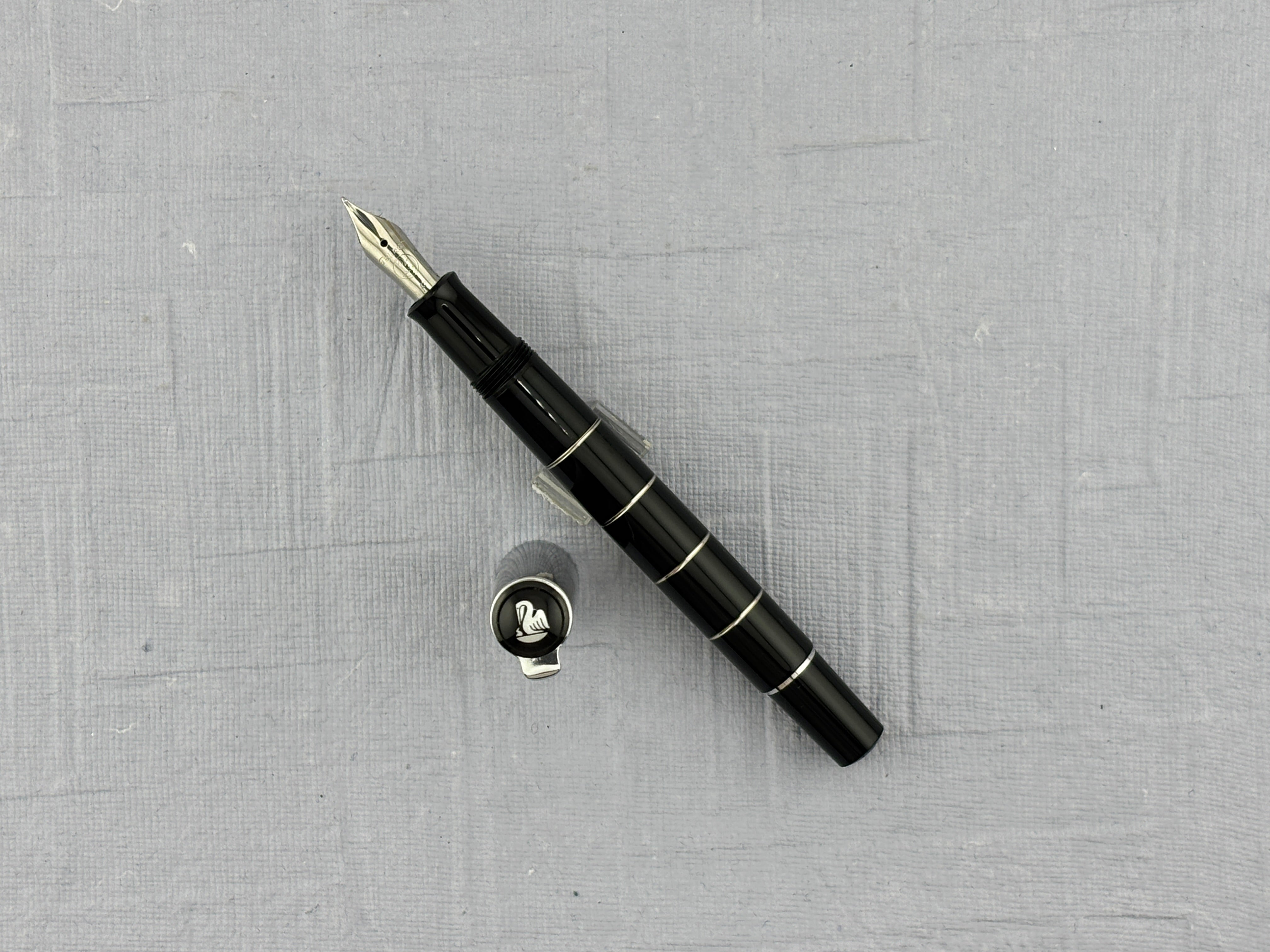 Pelikan Classic M215 Black and Silver Rings - Fountain Pen