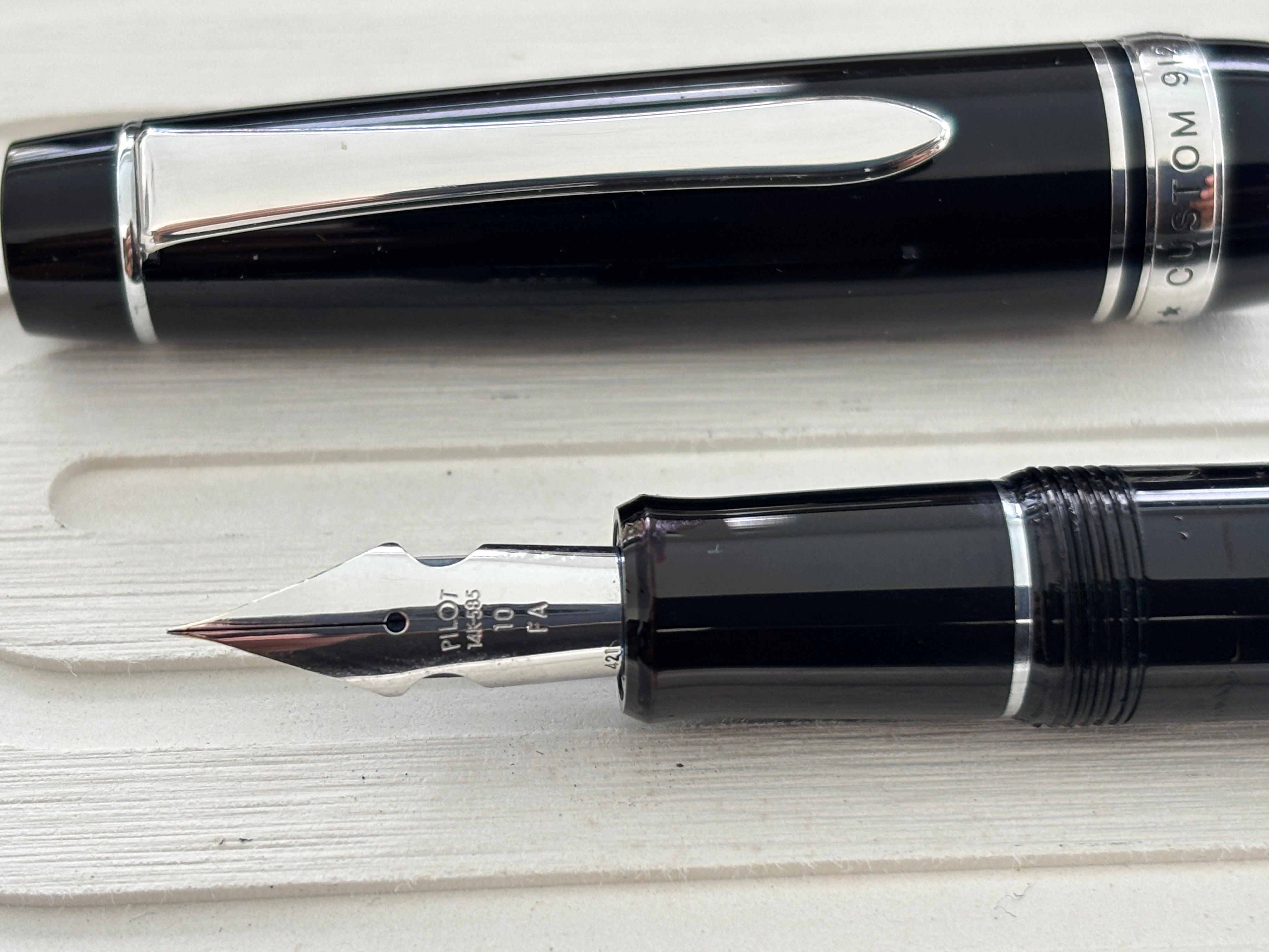 Pilot Custom 912 Black Rhodium FA Flex Nib - Fountain Pen