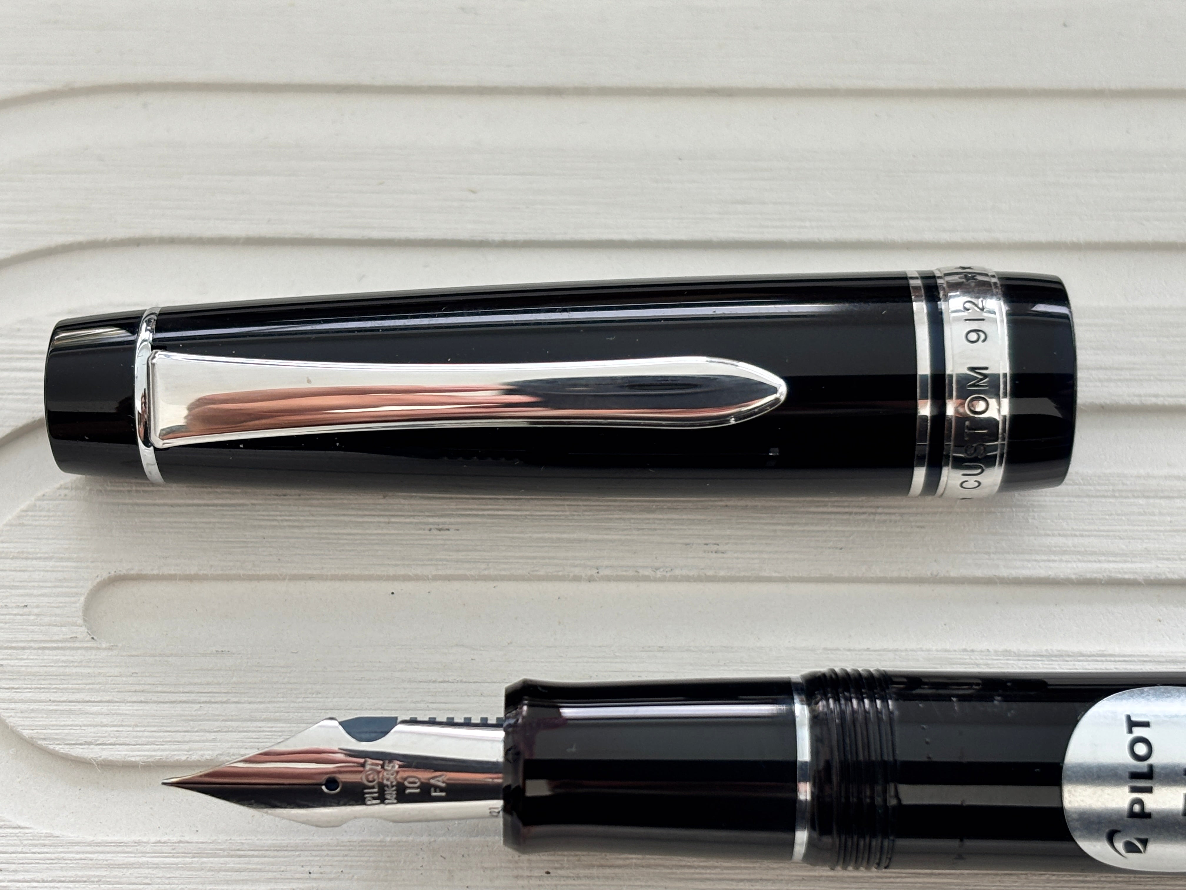 Pilot Custom 912 Black Rhodium FA Flex Nib - Fountain Pen