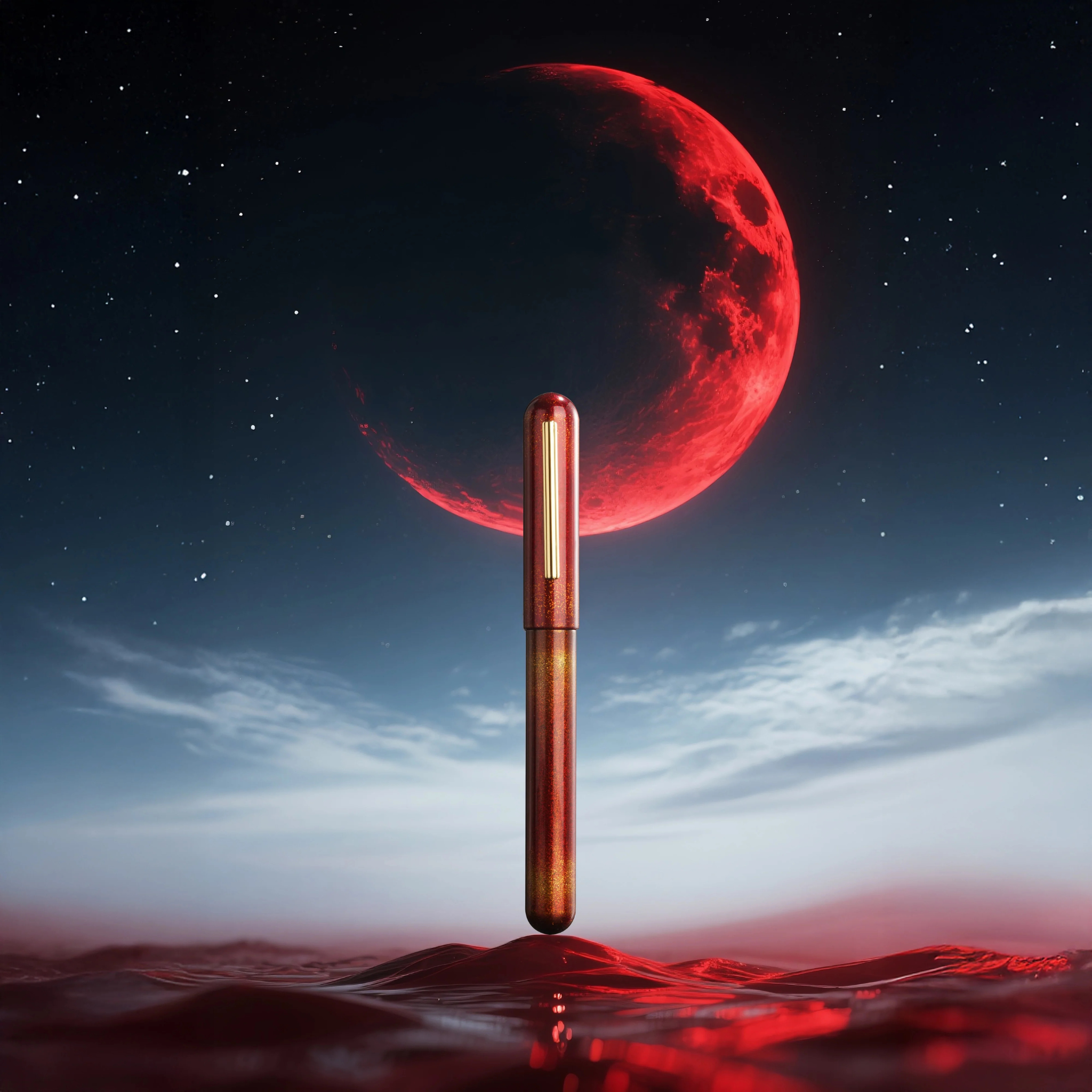 Ikkaku by Nahvalur Blood Moon Urushi Fountain Pen Collection