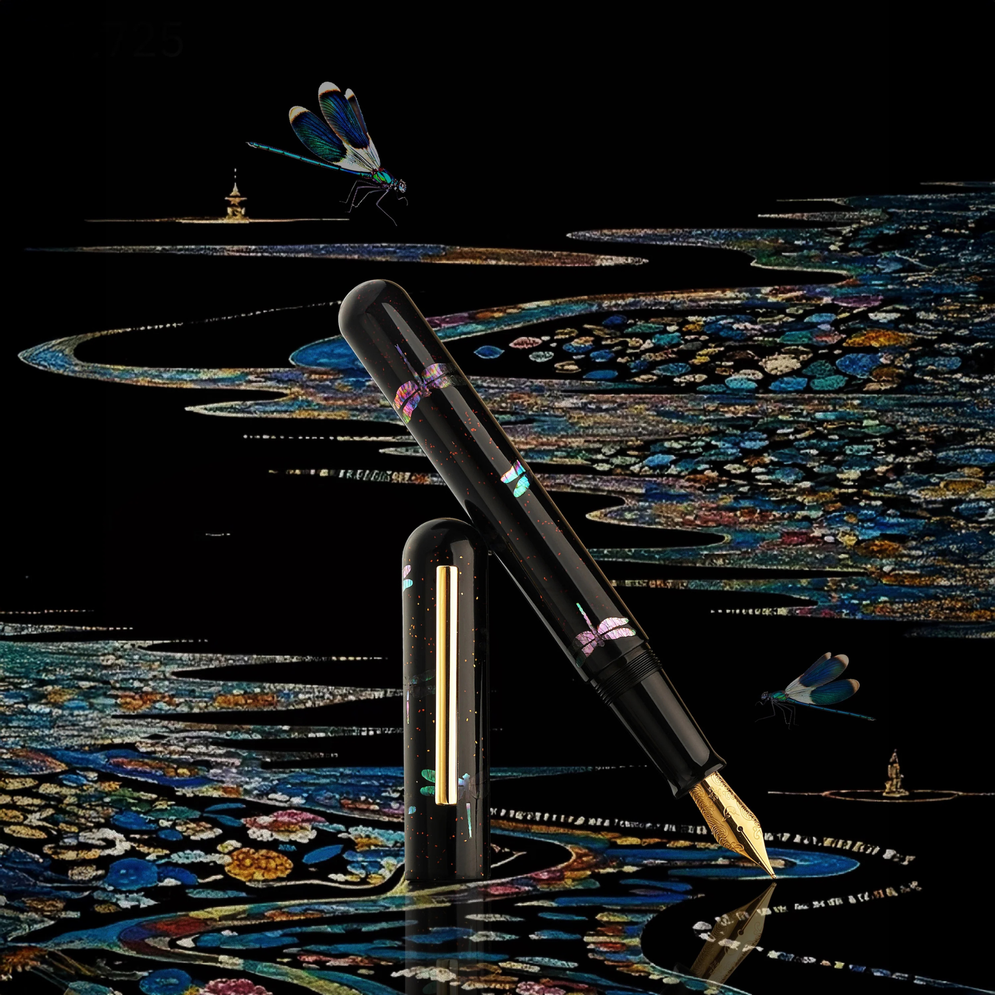 Ikkaku by Nahvalur Dragonfly Urushi Fountain Pen Collection