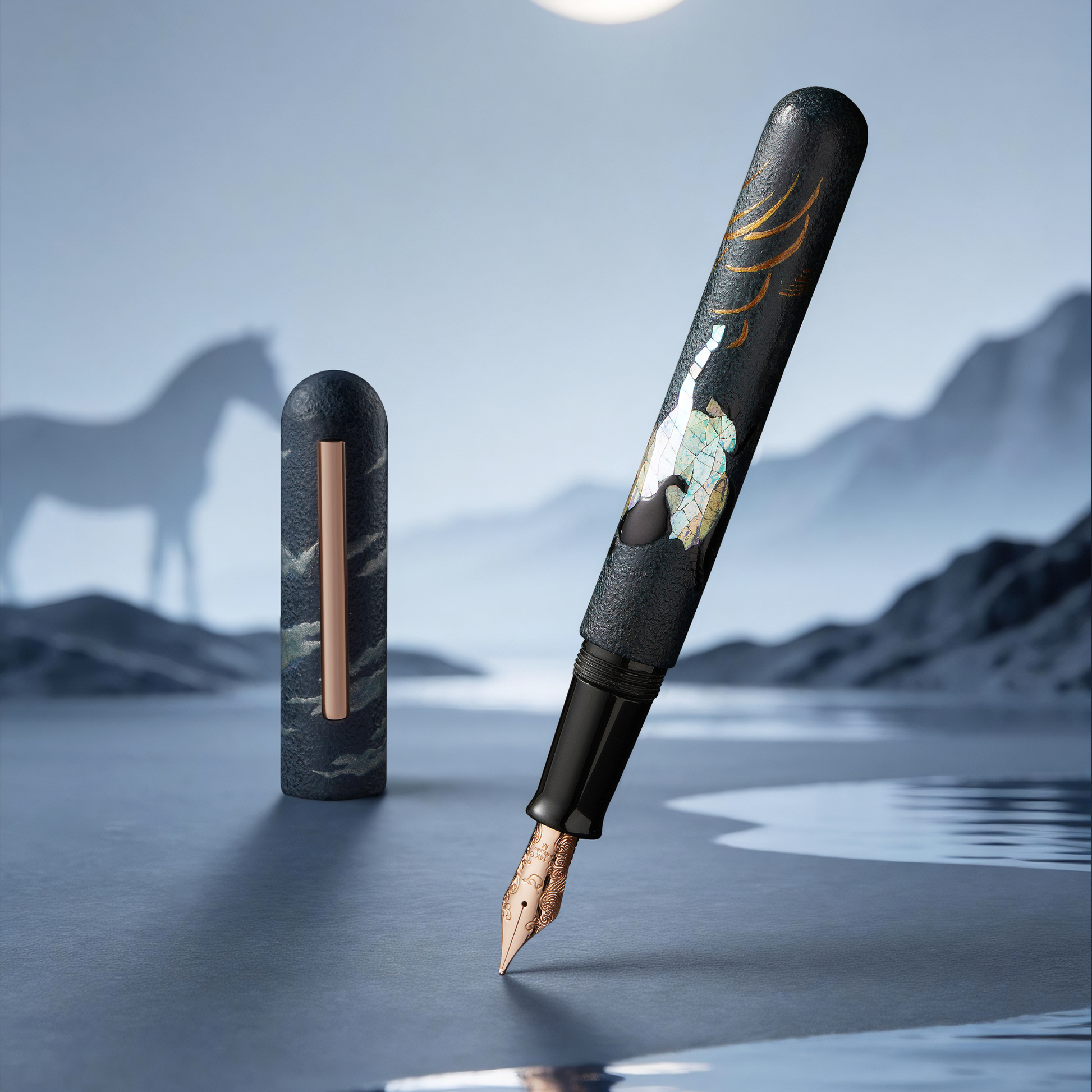 IKKAKU by Nahvalur – 骏 Year of the Horse Fountain Pen 14K Collection