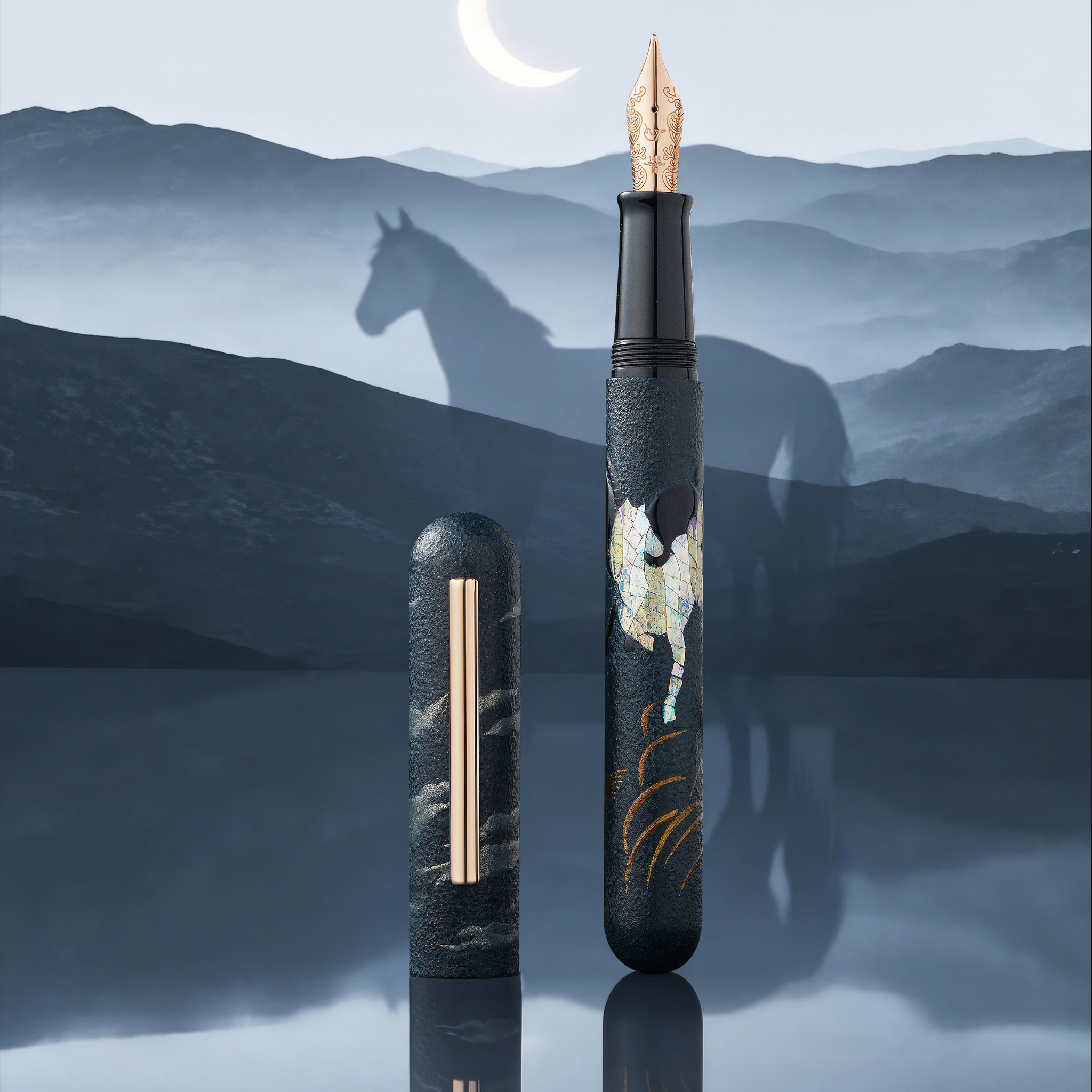 IKKAKU by Nahvalur – 骏 Year of the Horse Fountain Pen 14K Collection