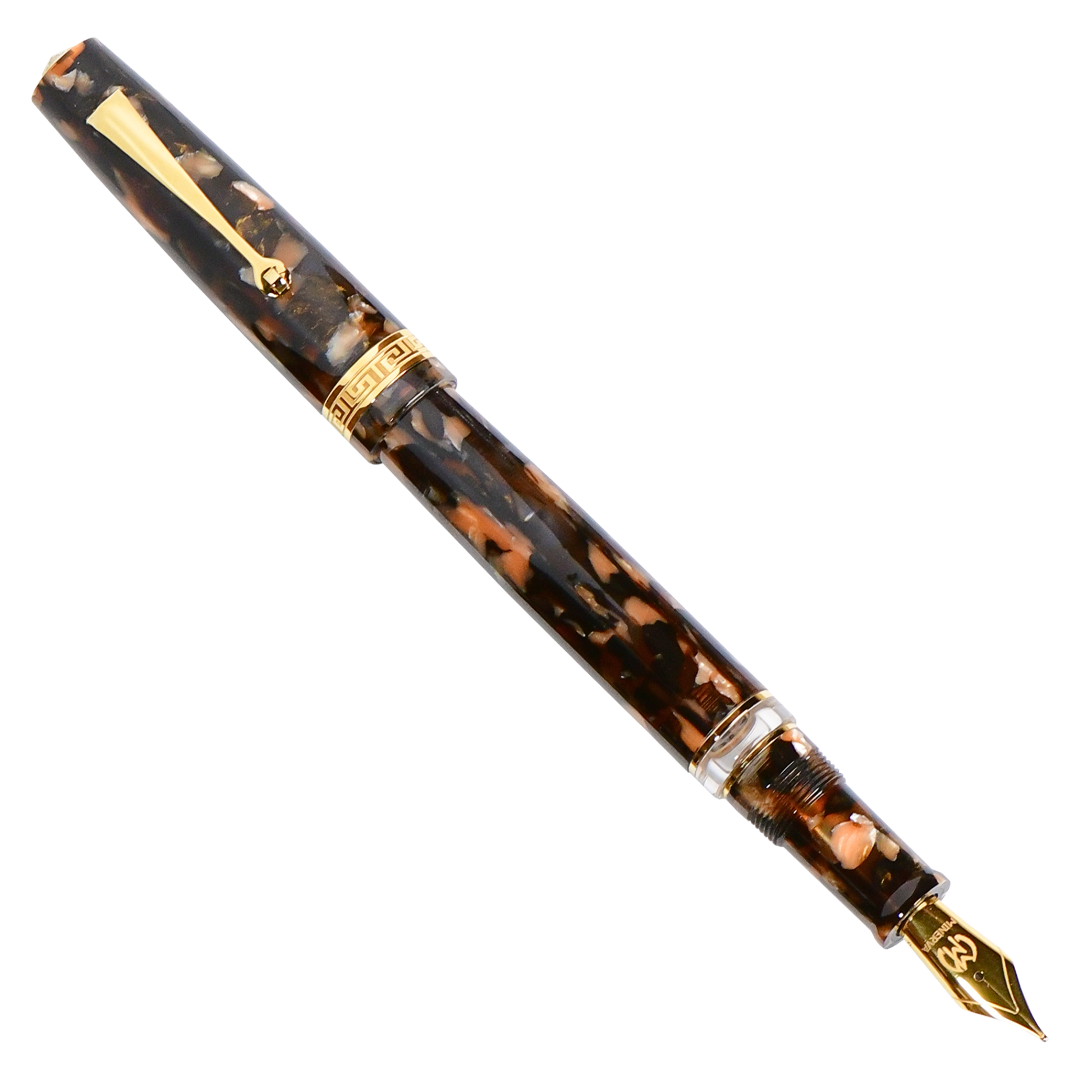 Minerva Terra di Siena Gold Trim Fountain Pen Collection