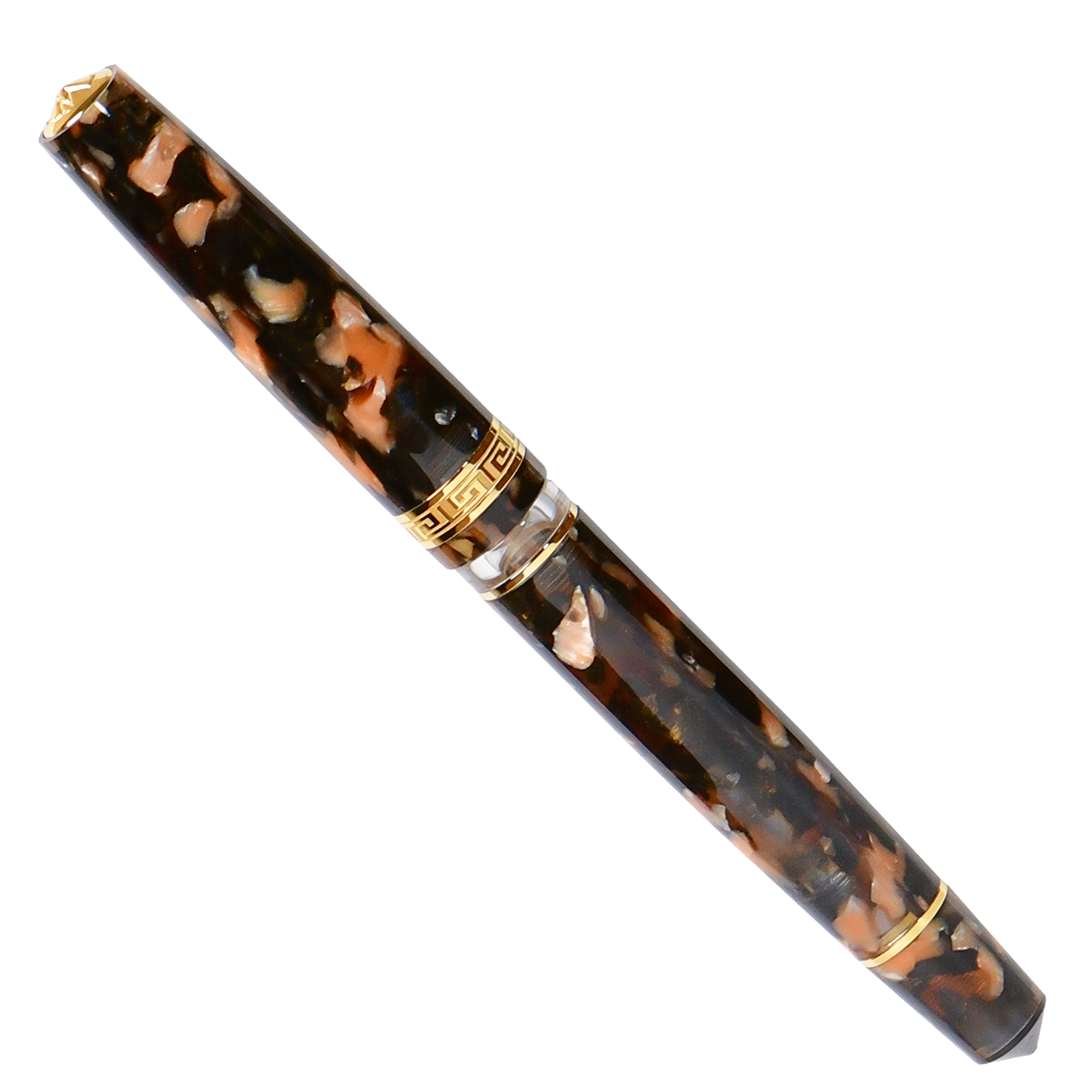 Minerva Terra di Siena Gold Trim Fountain Pen Collection