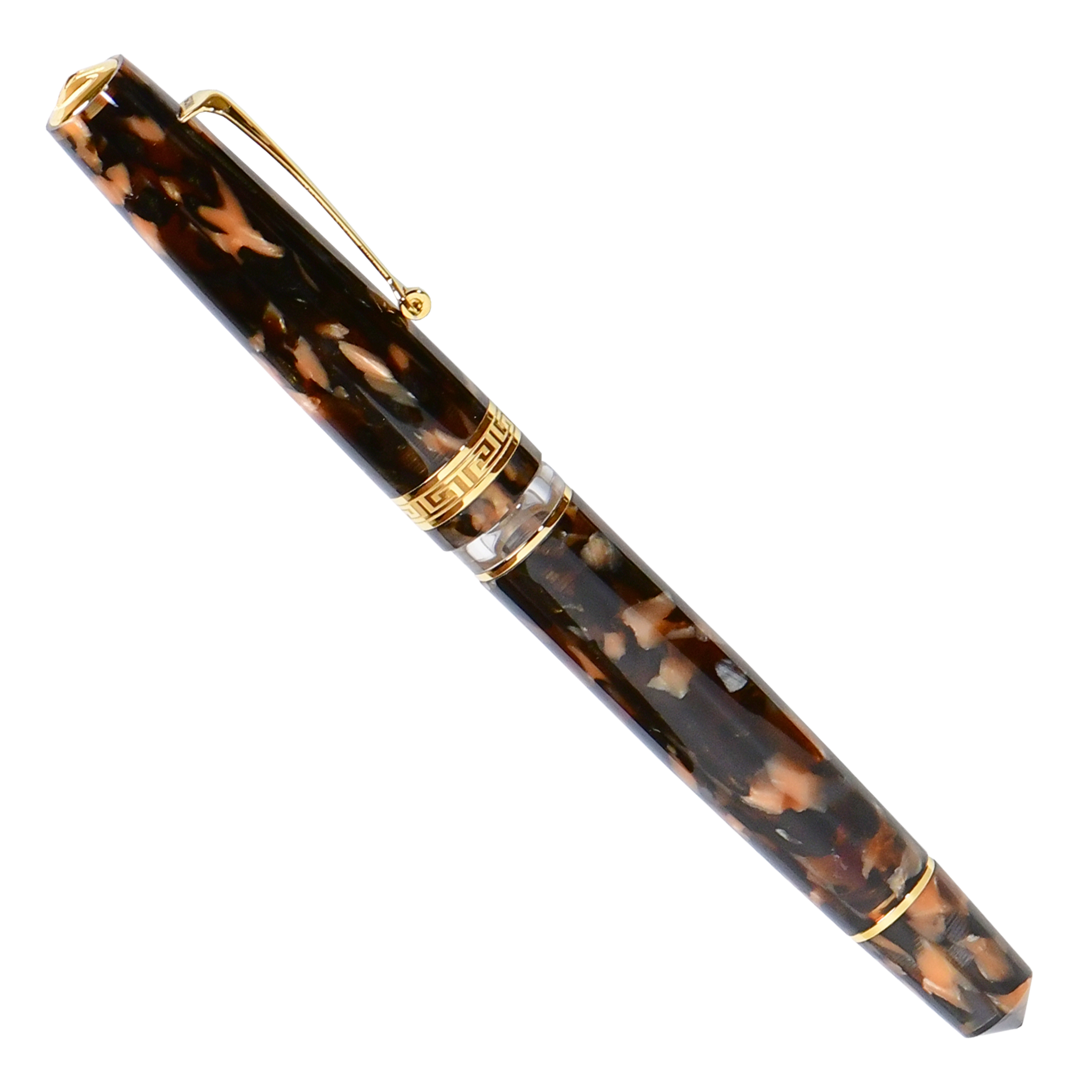 Minerva Terra di Siena Gold Trim Fountain Pen Collection