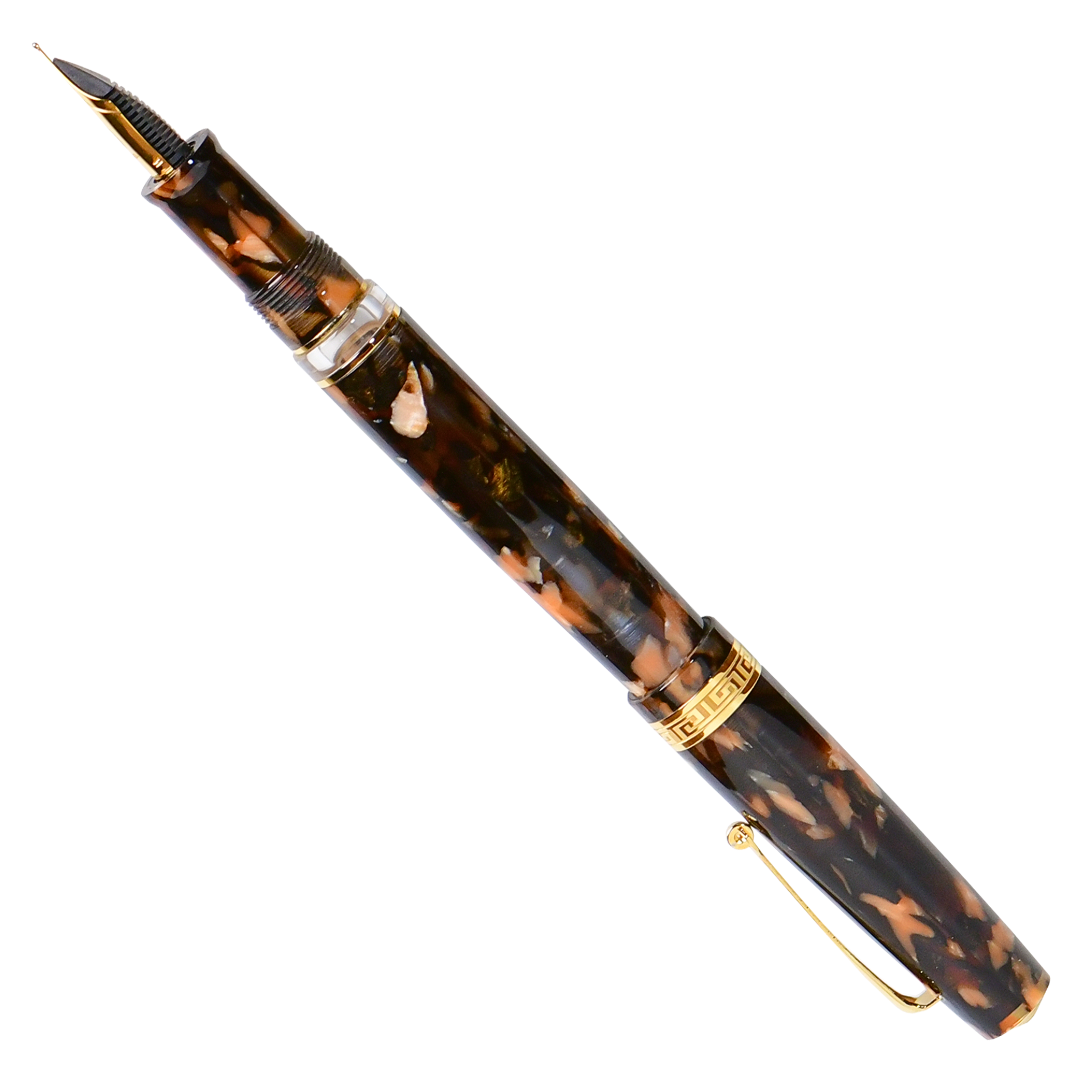 Minerva Terra di Siena Gold Trim Fountain Pen Collection