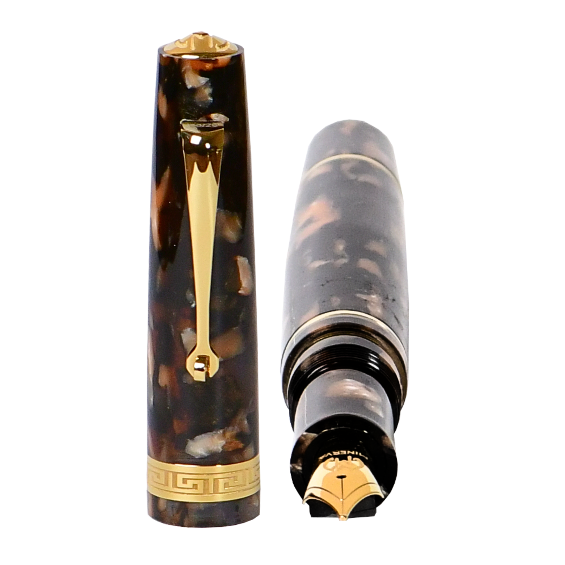 Minerva Terra di Siena Gold Trim Fountain Pen Collection