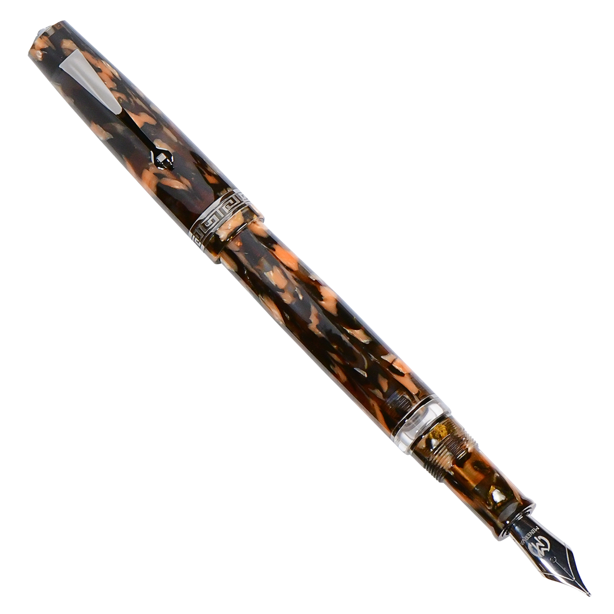 Minerva Terra di Siena Grey ruthenium Trim Fountain Pen Collection