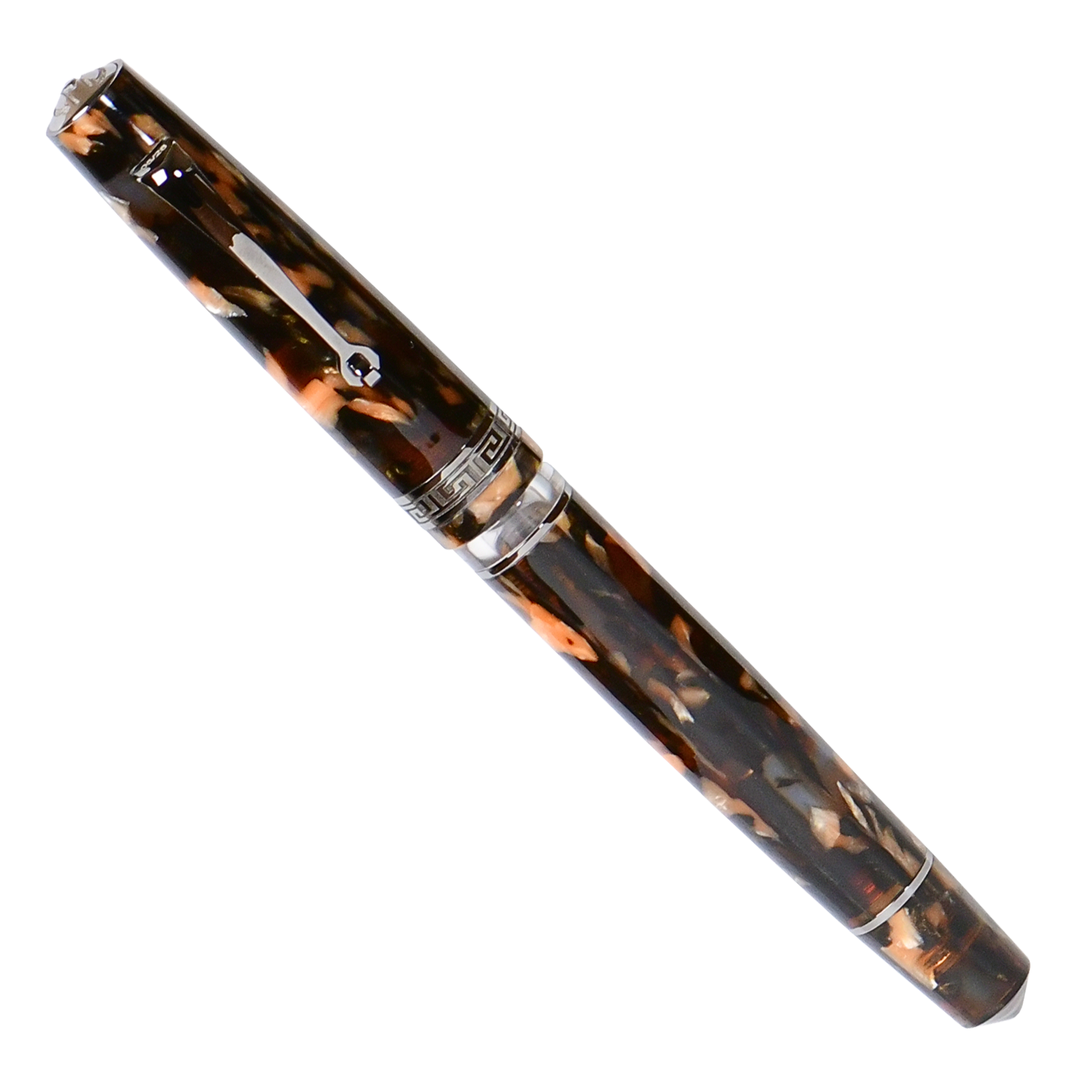 Minerva Terra di Siena Grey ruthenium Trim Fountain Pen Collection