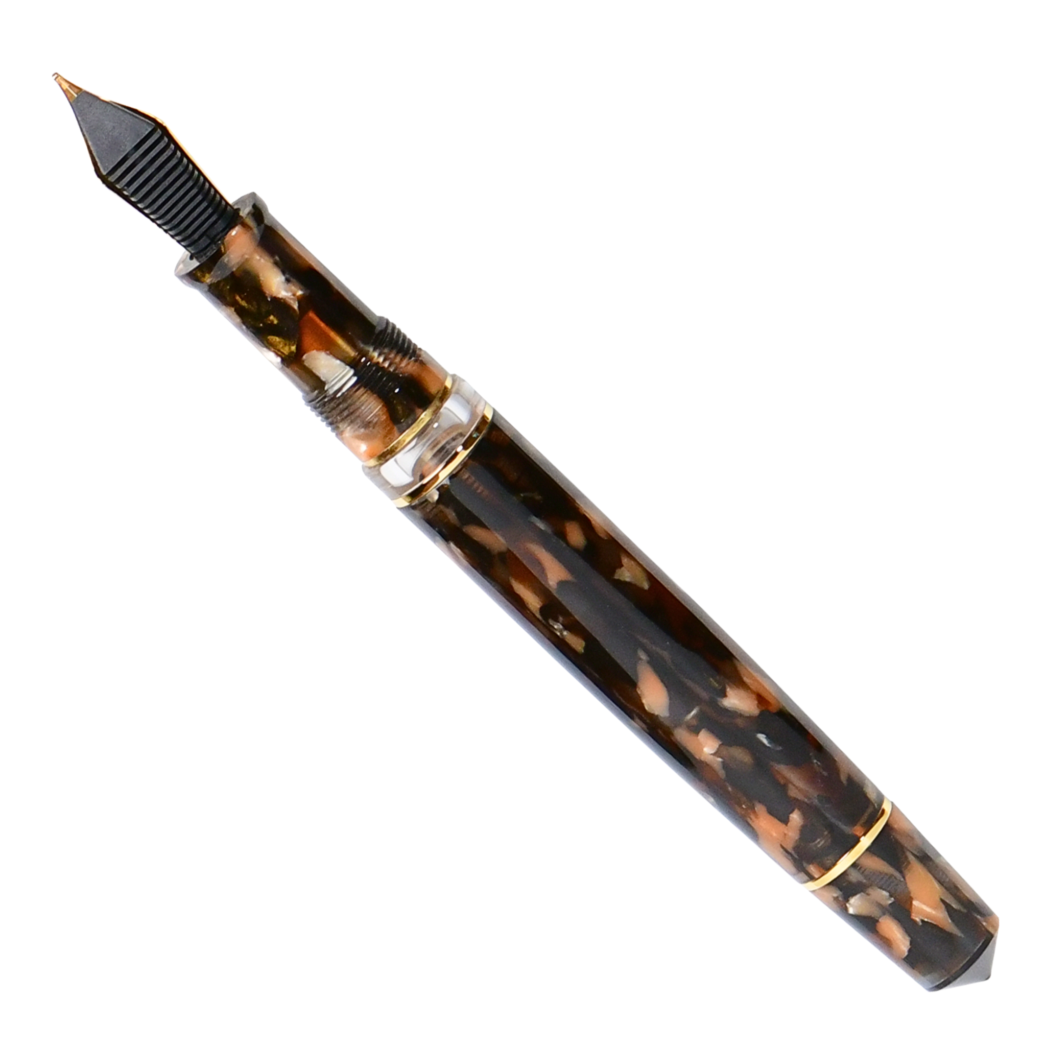 Minerva Terra di Siena Grey ruthenium Trim Fountain Pen Collection