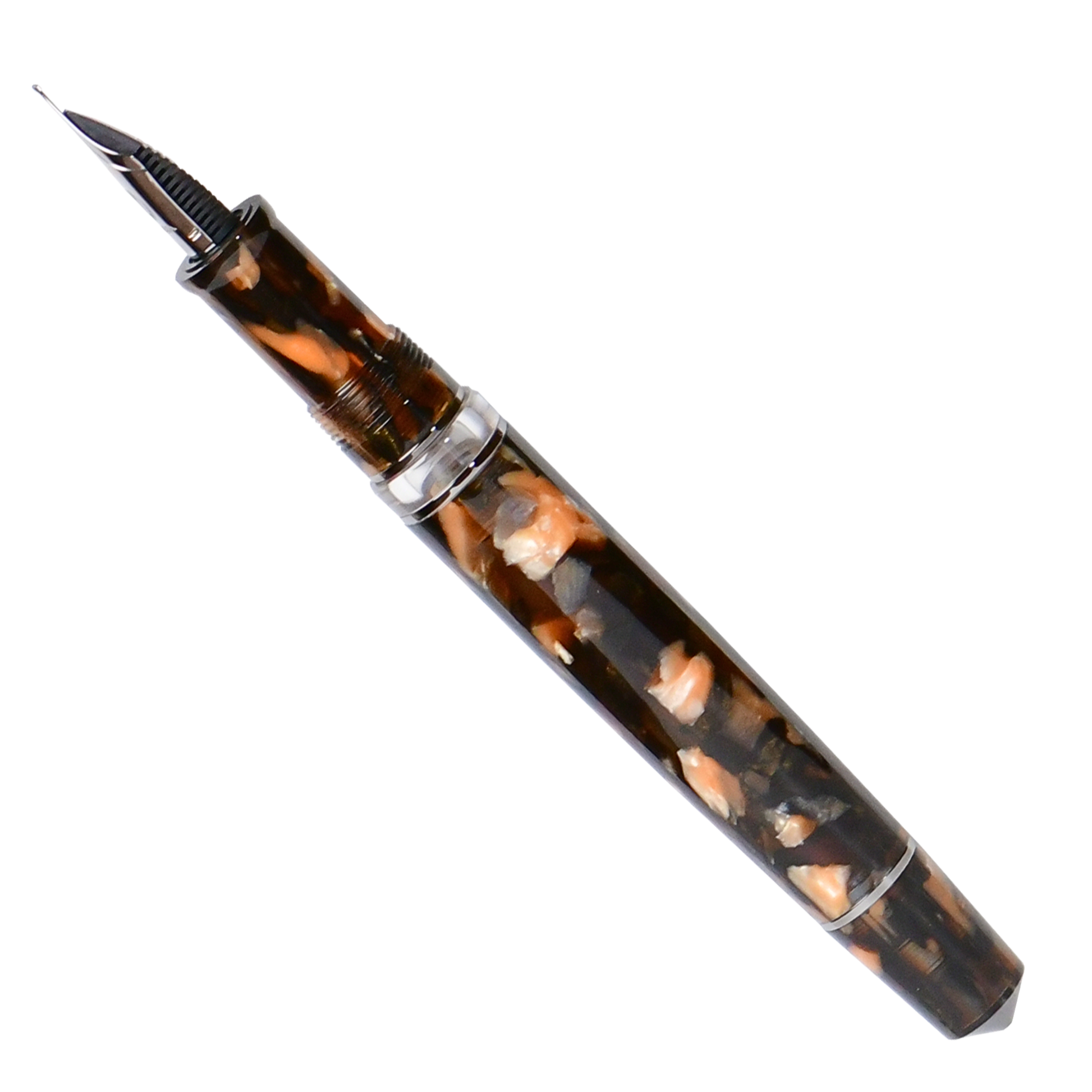 Minerva Terra di Siena Grey ruthenium Trim Fountain Pen Collection