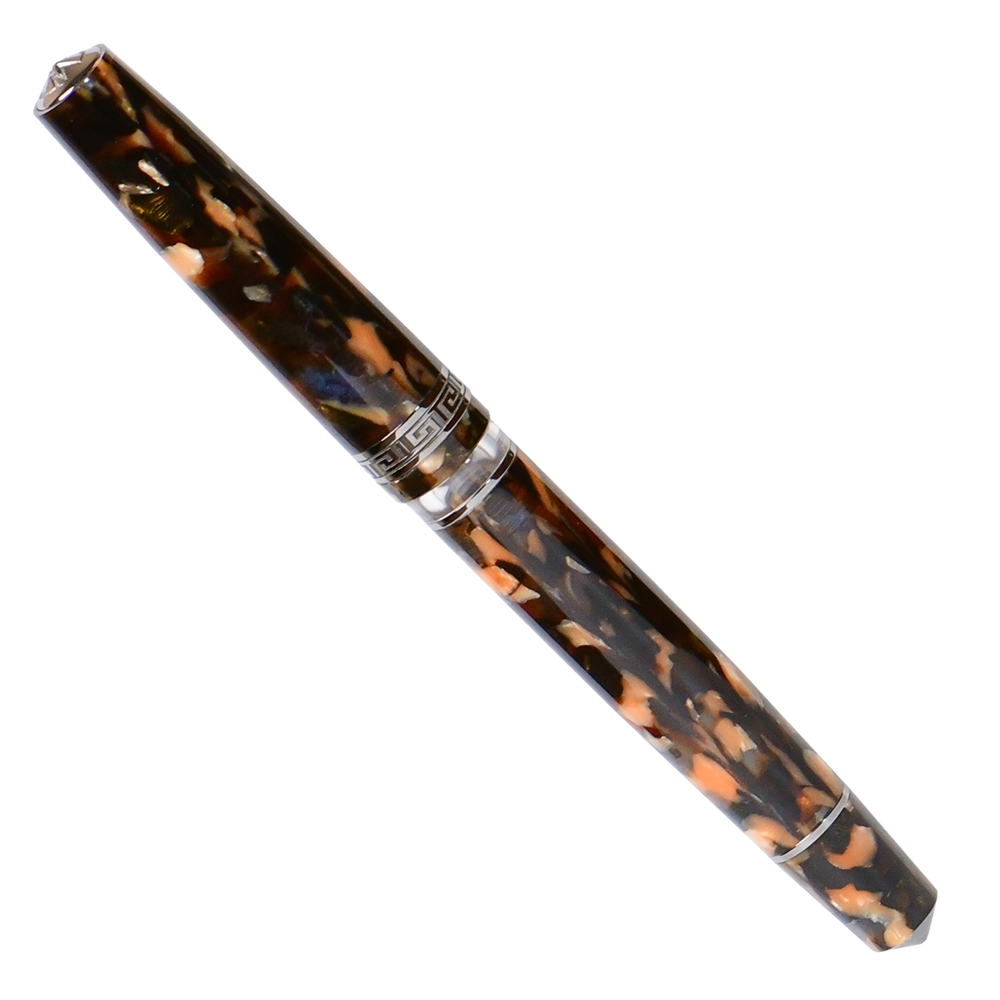 Minerva Terra di Siena Grey ruthenium Trim Fountain Pen Collection