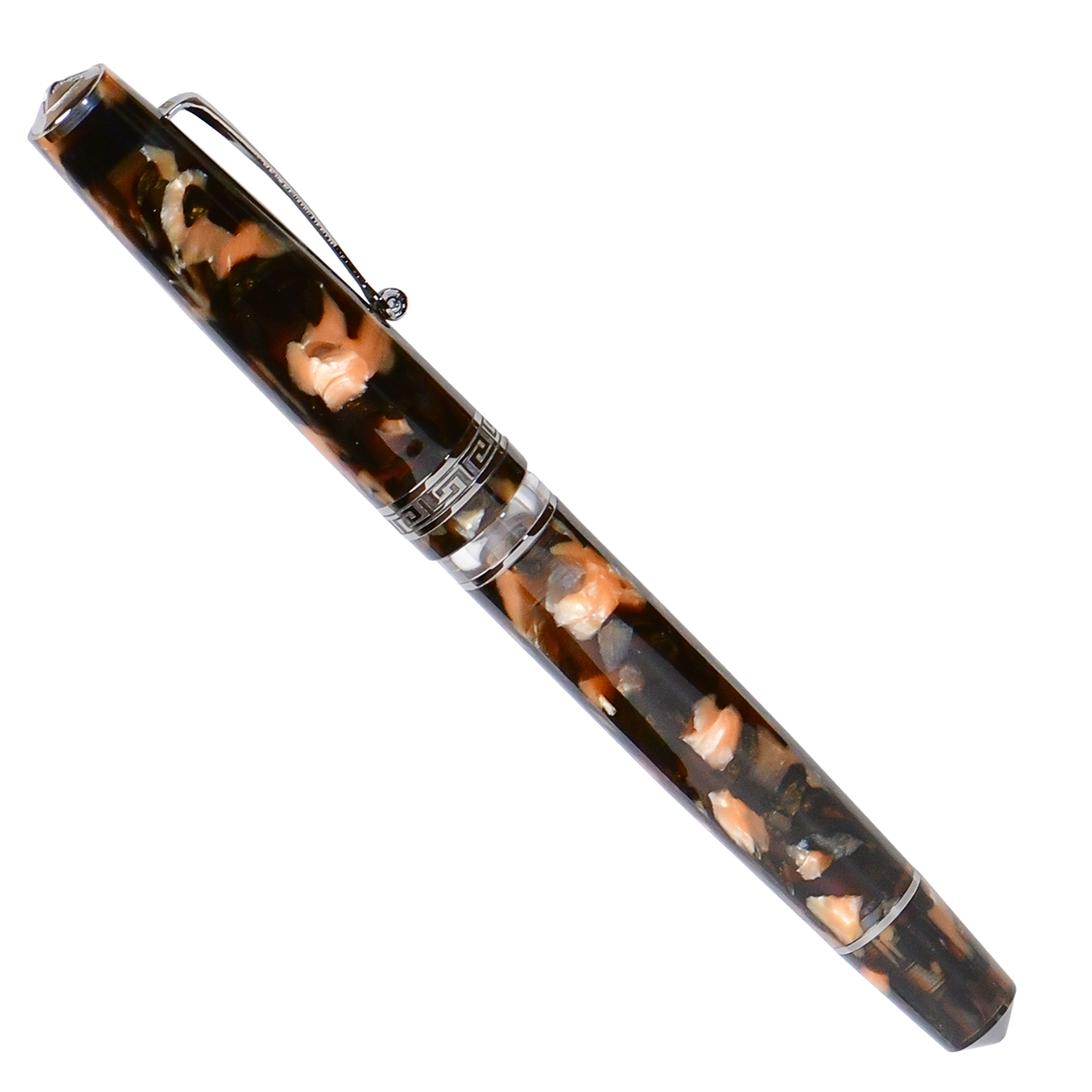 Minerva Terra di Siena Grey ruthenium Trim Fountain Pen Collection