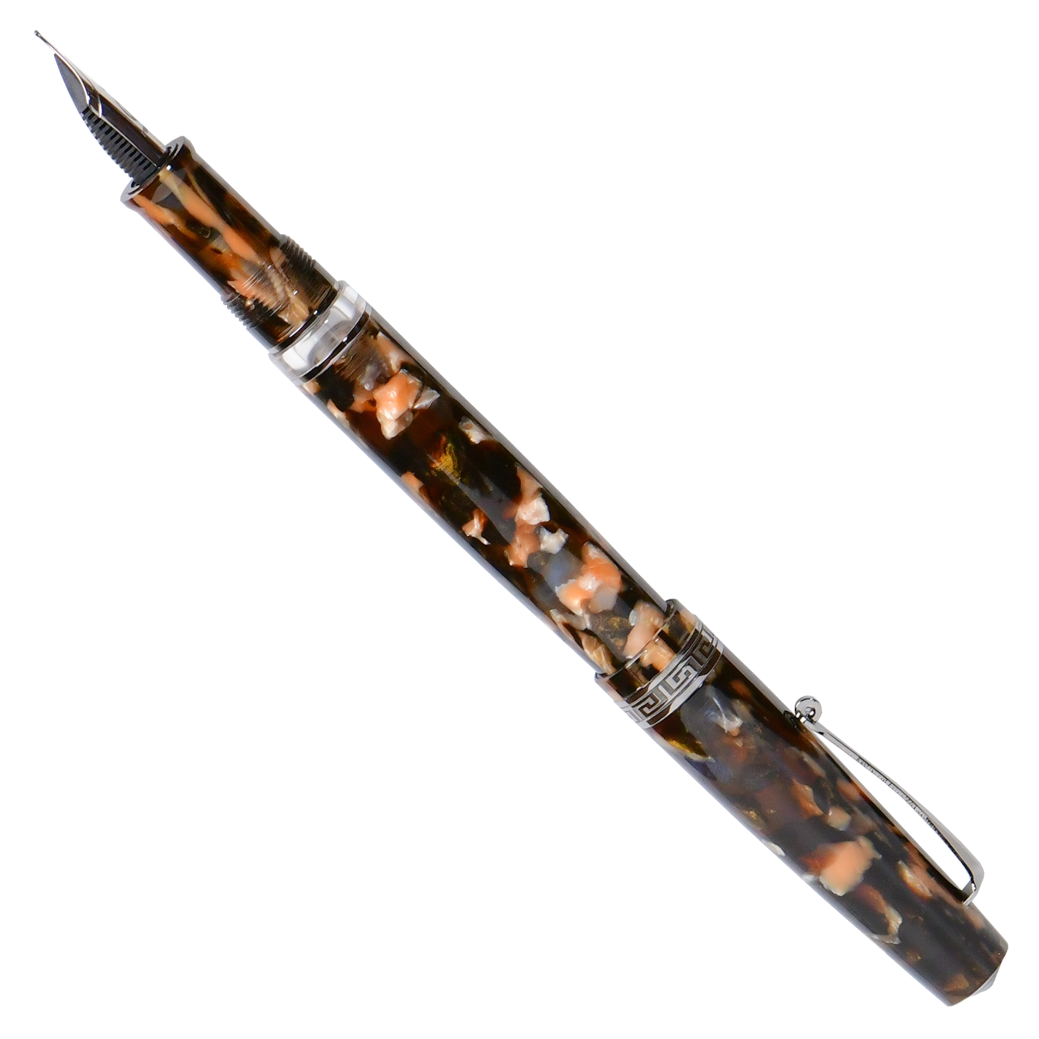 Minerva Terra di Siena Grey ruthenium Trim Fountain Pen Collection