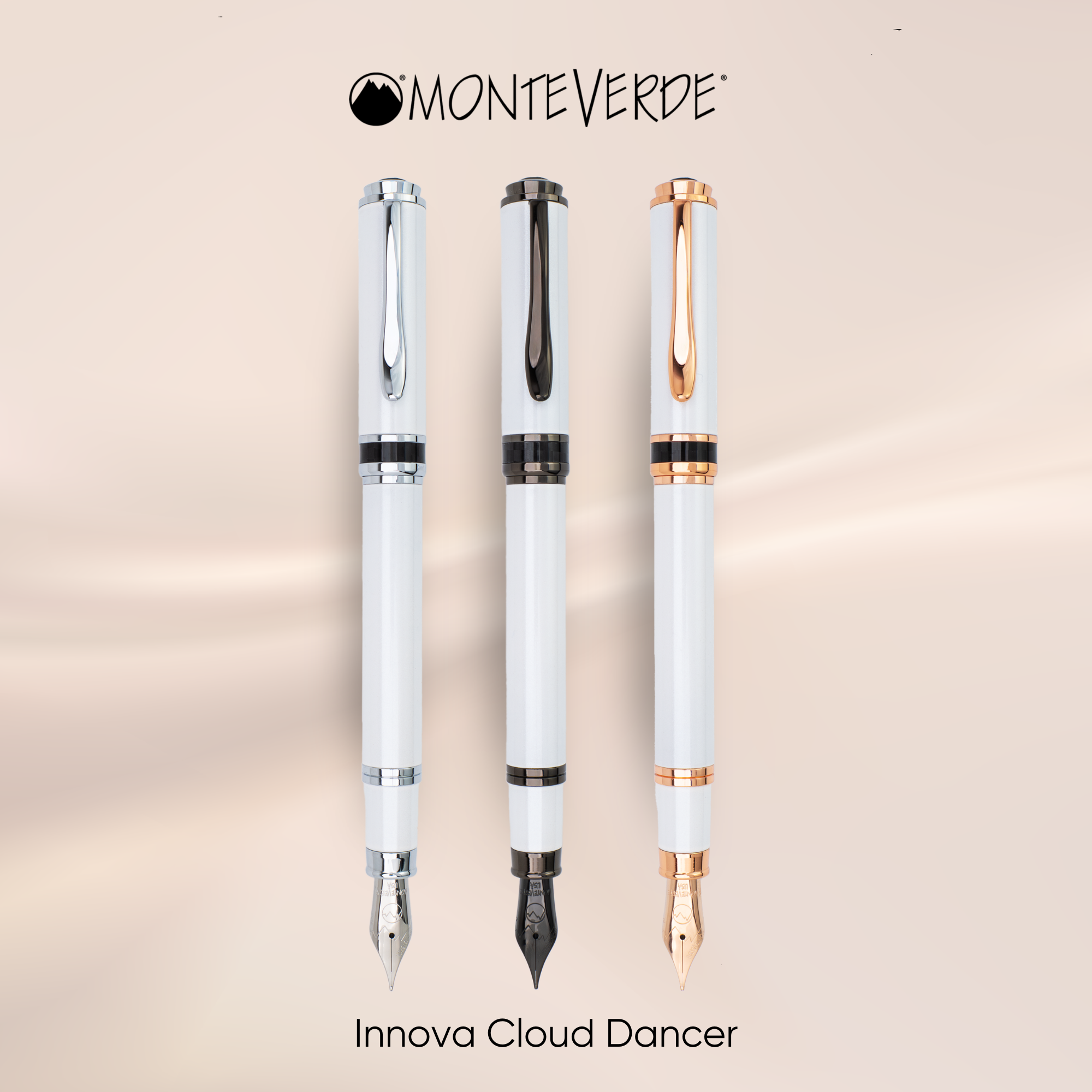 Monteverde USA Innova 2026 Color of The Year Cloud Dancer Fountain Pen Collection