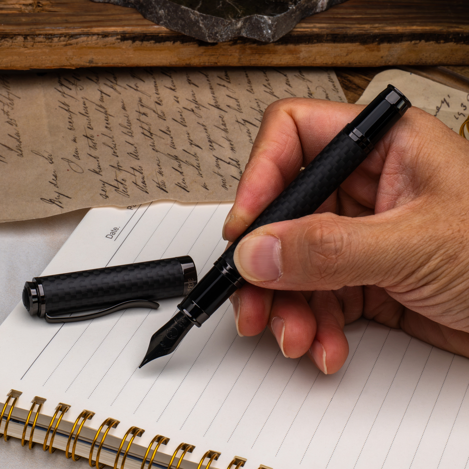 Monteverde Innova Matte Carbon Gunmetal Fountain Pen Collection