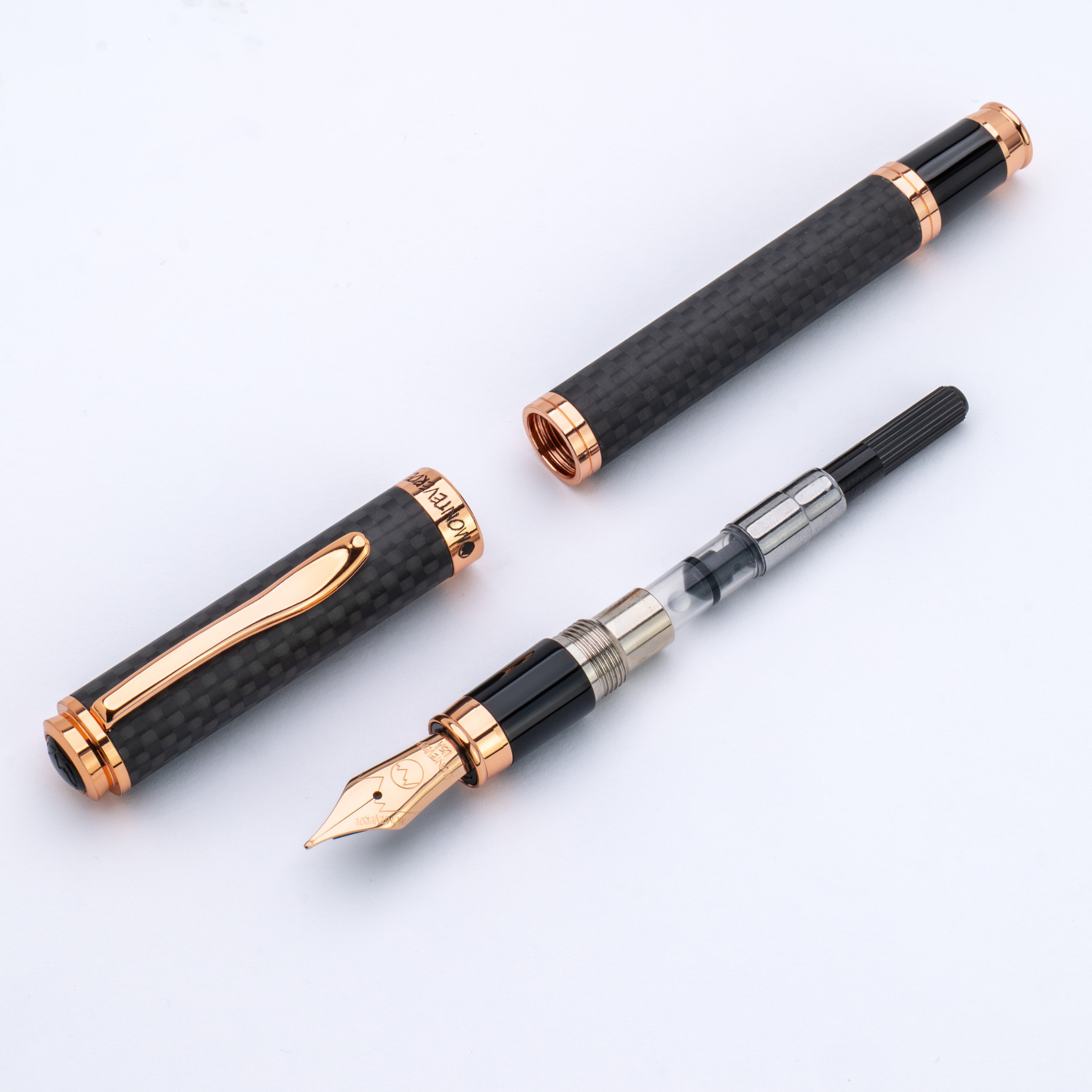 Monteverde Innova Matte Carbon Rosegold Fountain Pen Collection