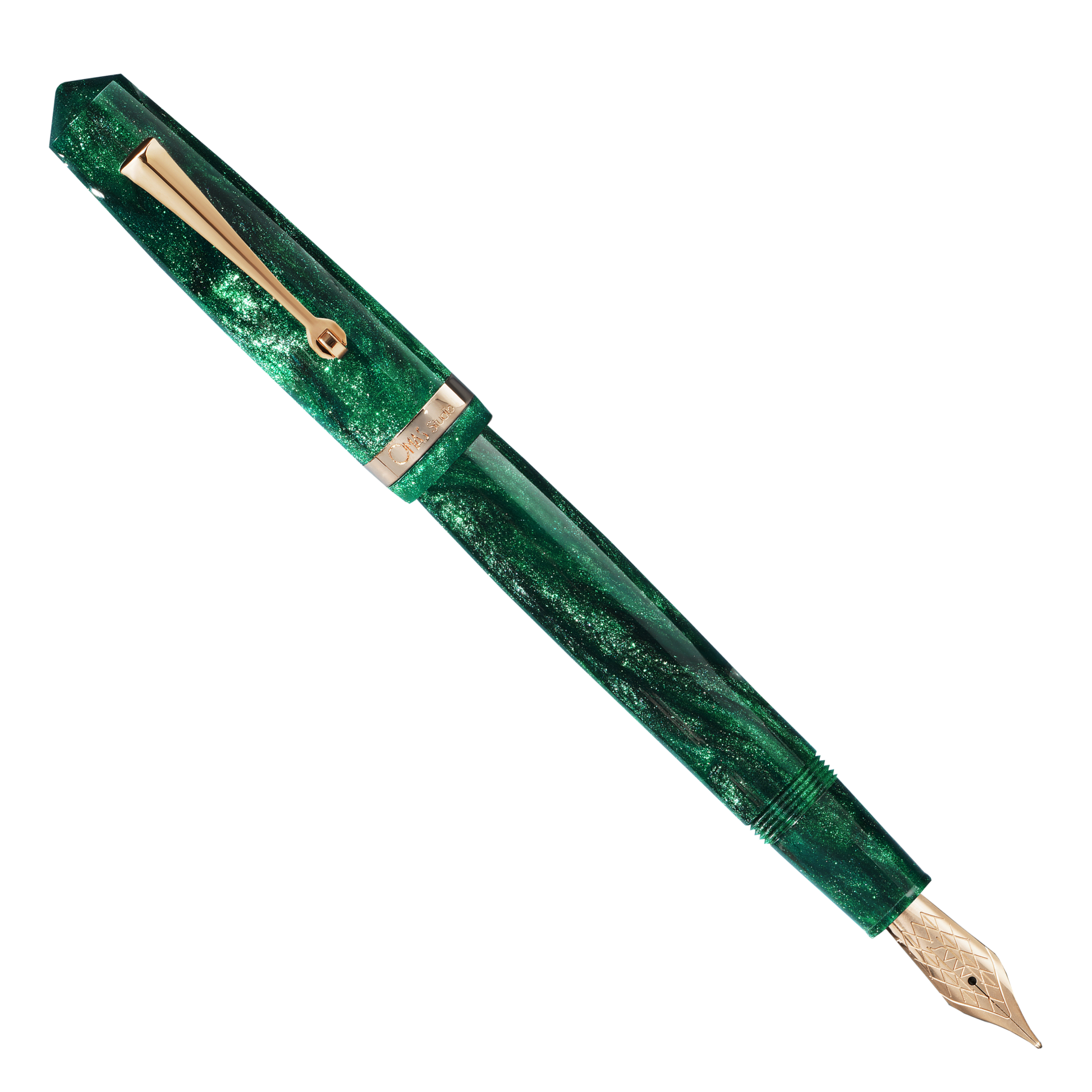 OMAS Studio Smeraldo Elegante Rose Gold Trim Fountain Pen Collection