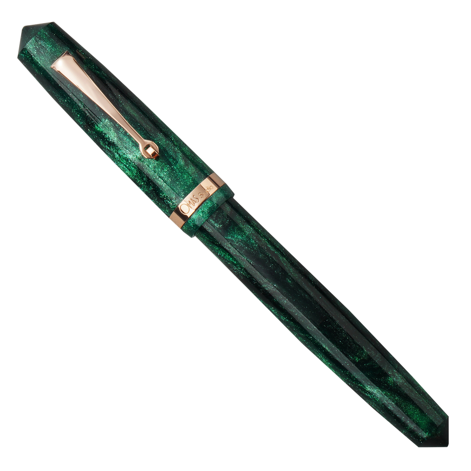 OMAS Studio Smeraldo Elegante Rose Gold Trim Fountain Pen Collection