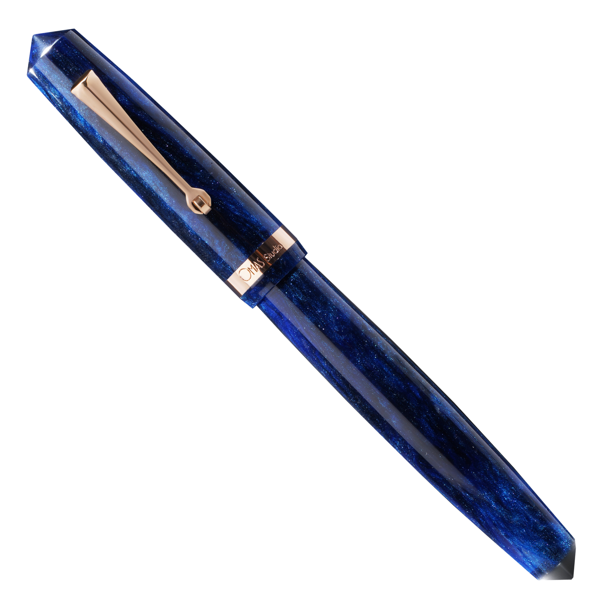 OMAS Studio Azzurro Diamante Rose Gold Trim Fountain Pen Collection
