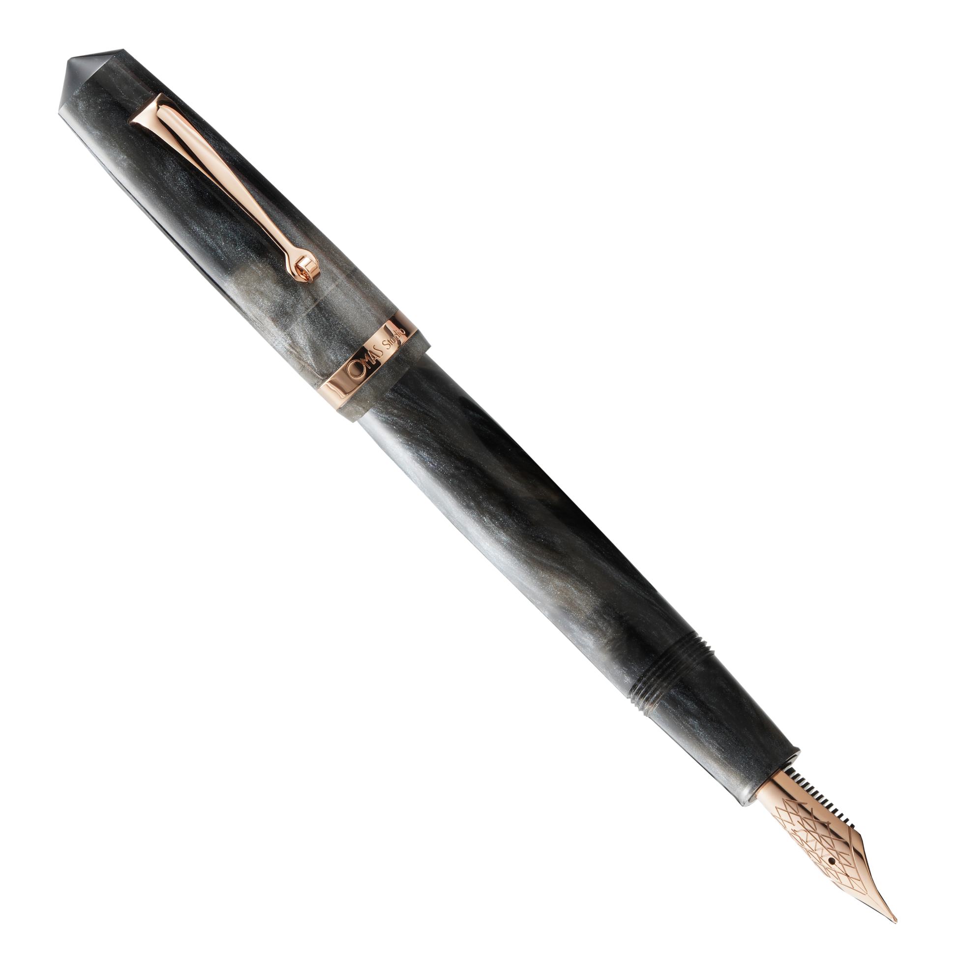 OMAS Studio Grigio Luminoso Rose Gold Trim Fountain Pen Collection