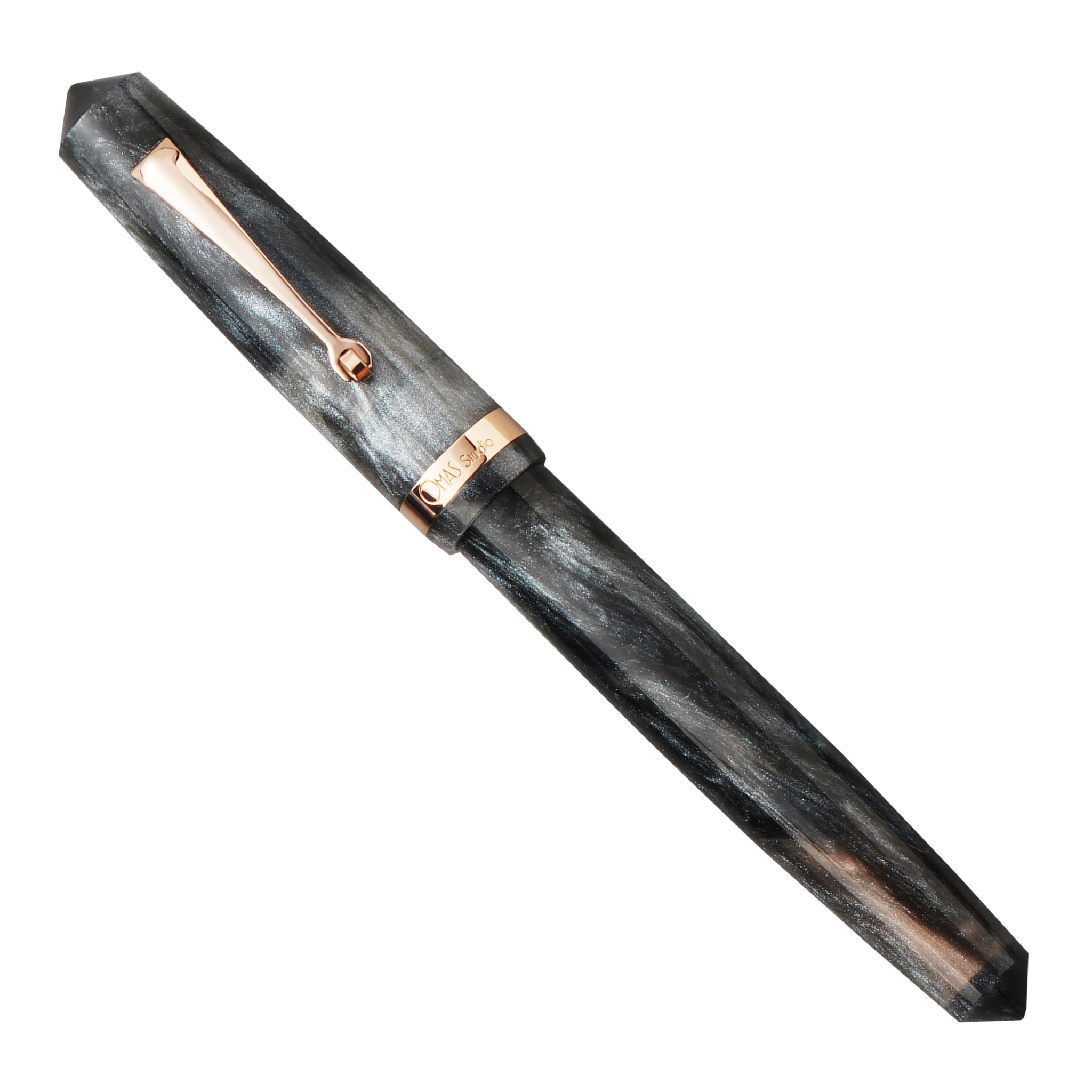 OMAS Studio Grigio Luminoso Rose Gold Trim Fountain Pen Collection