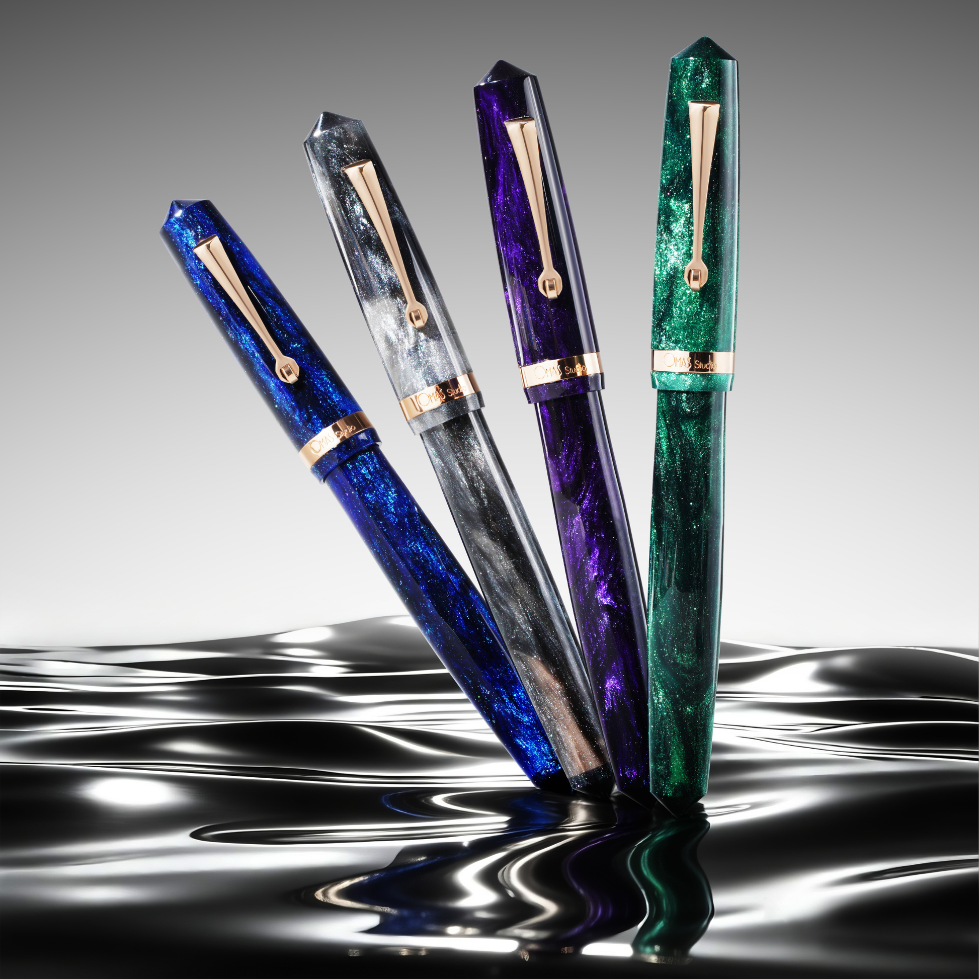 OMAS Studio Rose Gold Trim Fountain Pen Collection