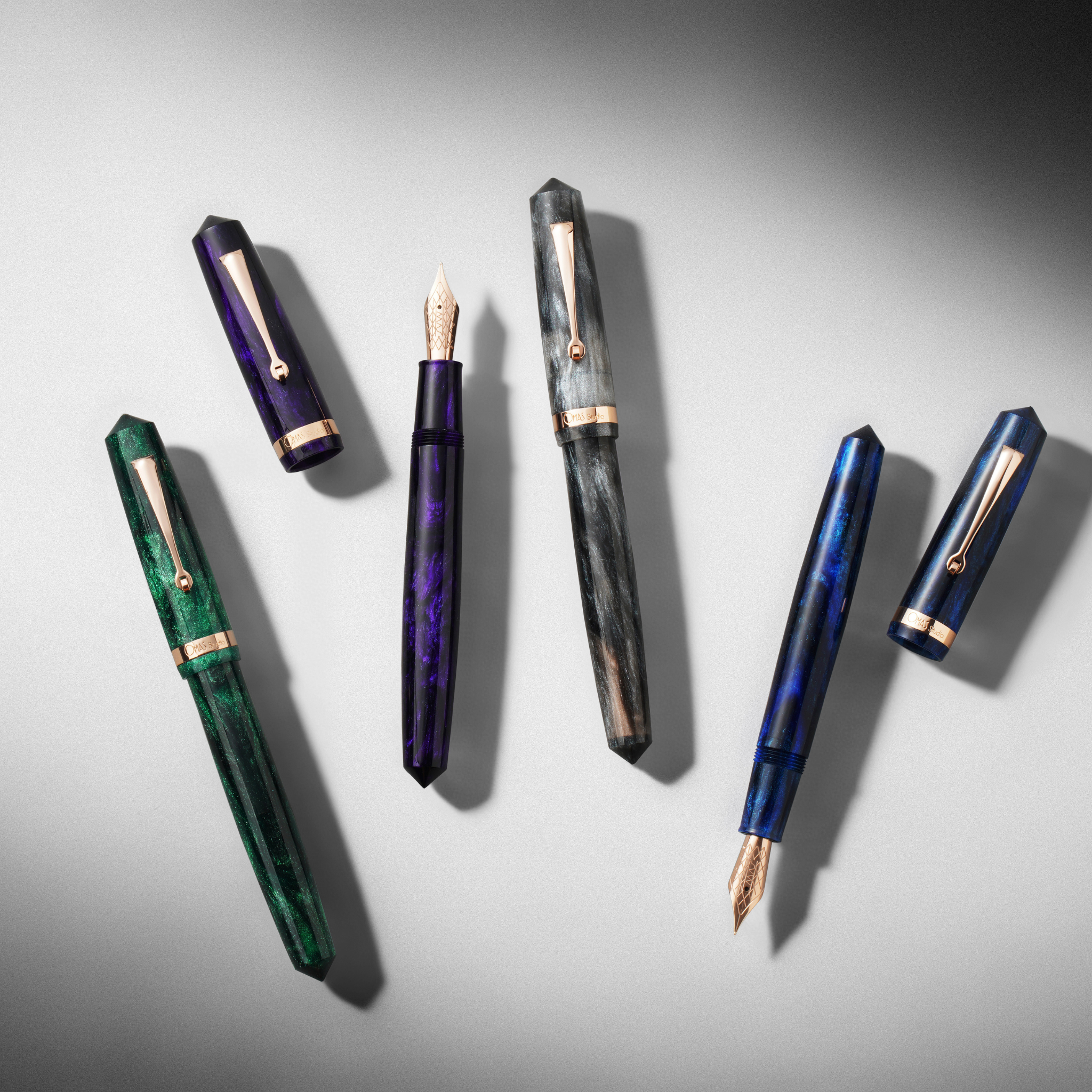 OMAS Studio Rose Gold Trim Fountain Pen Collection