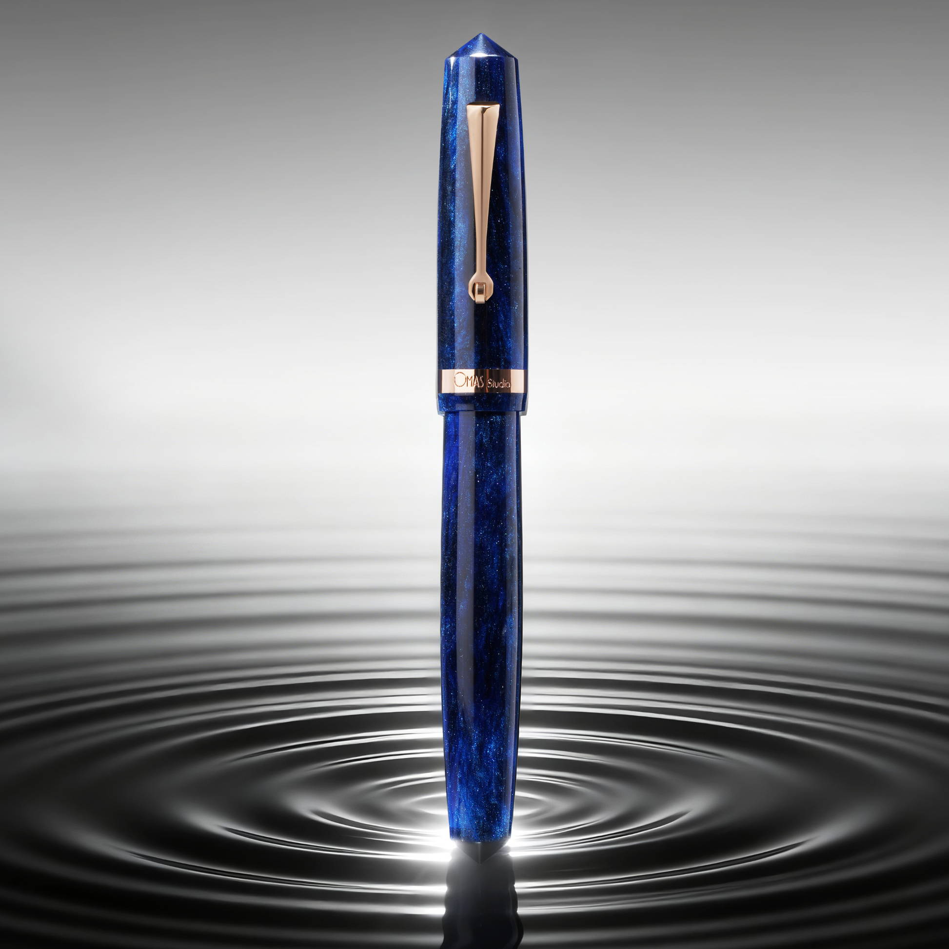 OMAS Studio Azzurro Diamante Rose Gold Trim Fountain Pen Collection